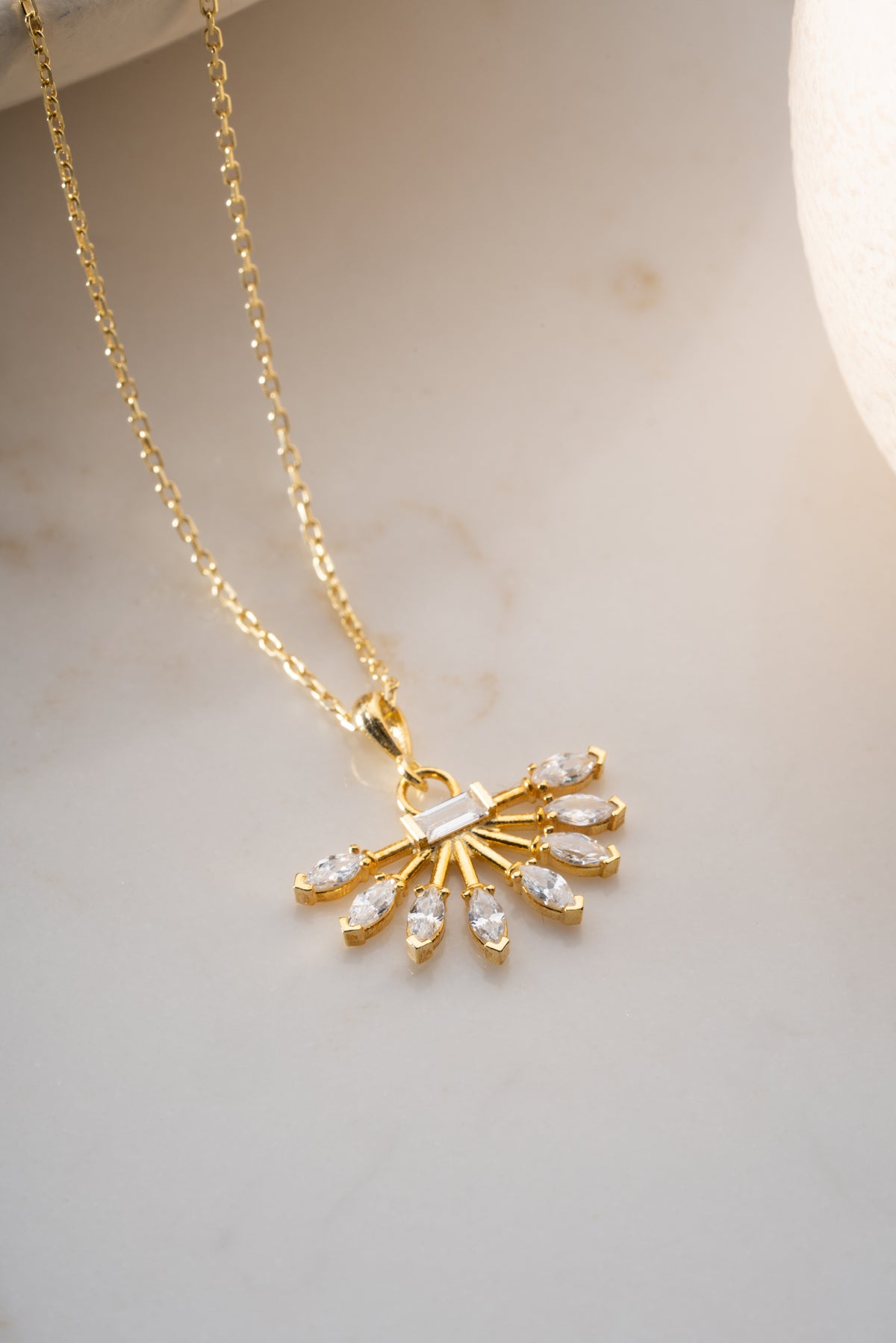Marquise Crystal Sunburst Necklace