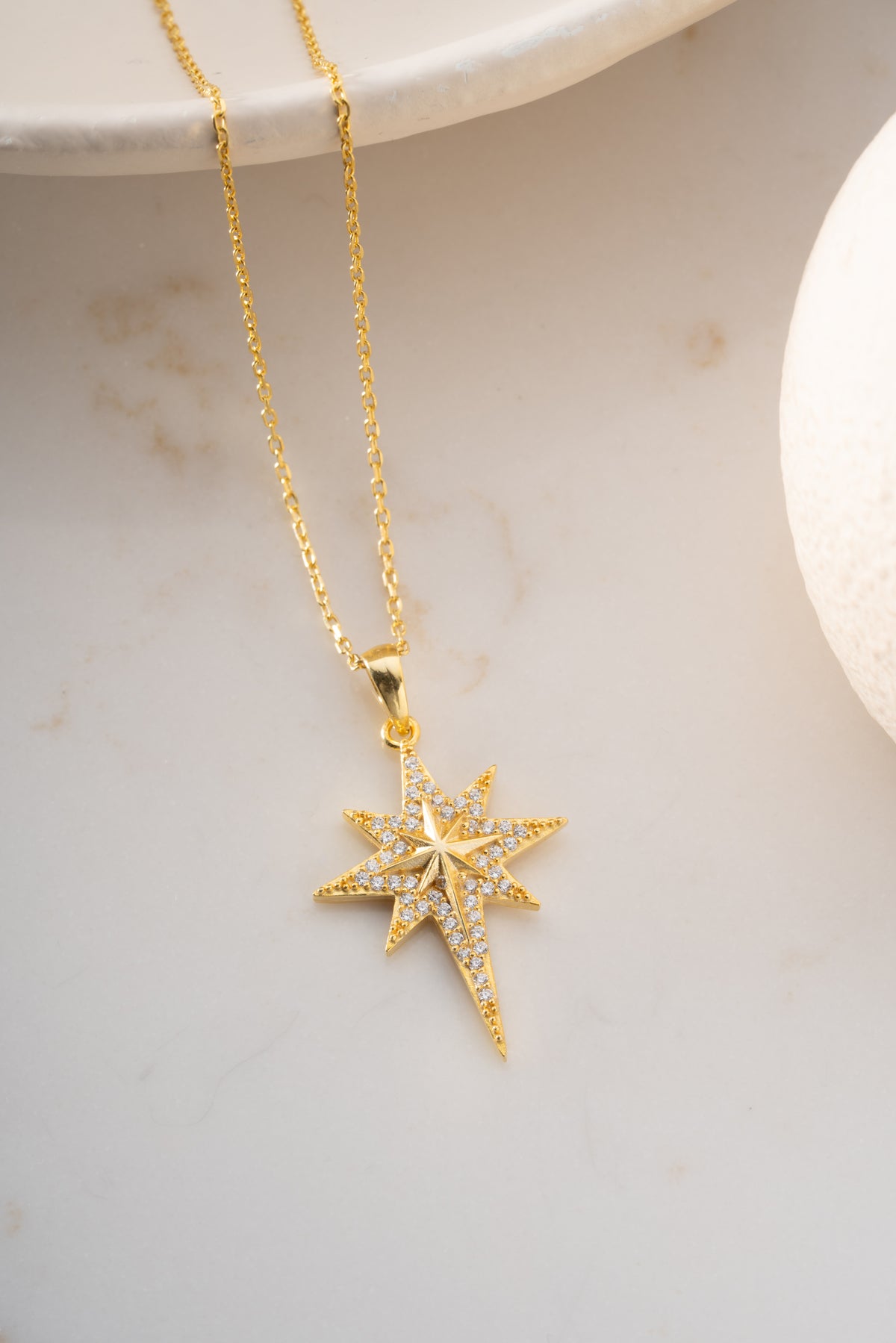 Large North Star Pendant Necklace