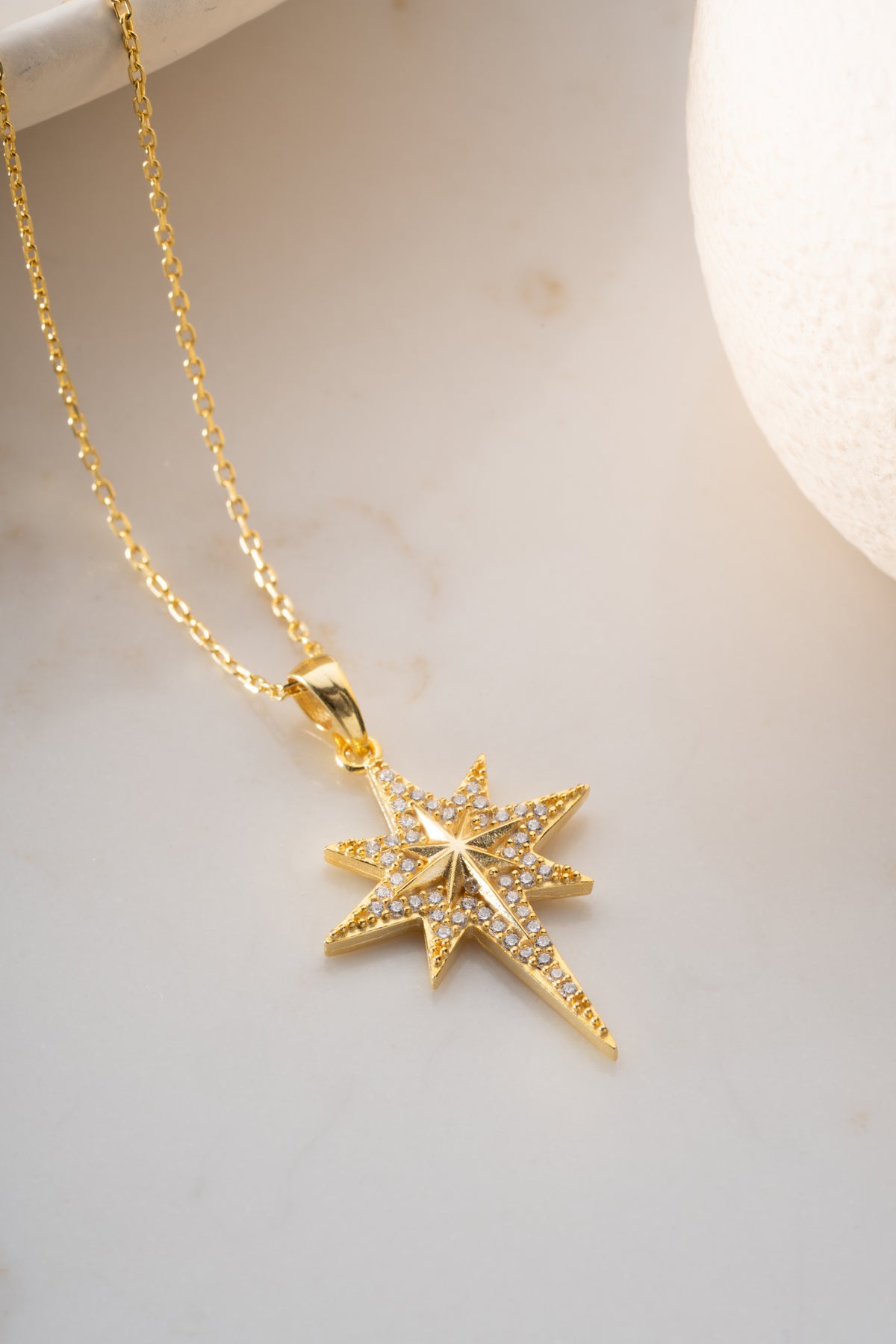 Large North Star Pendant Necklace