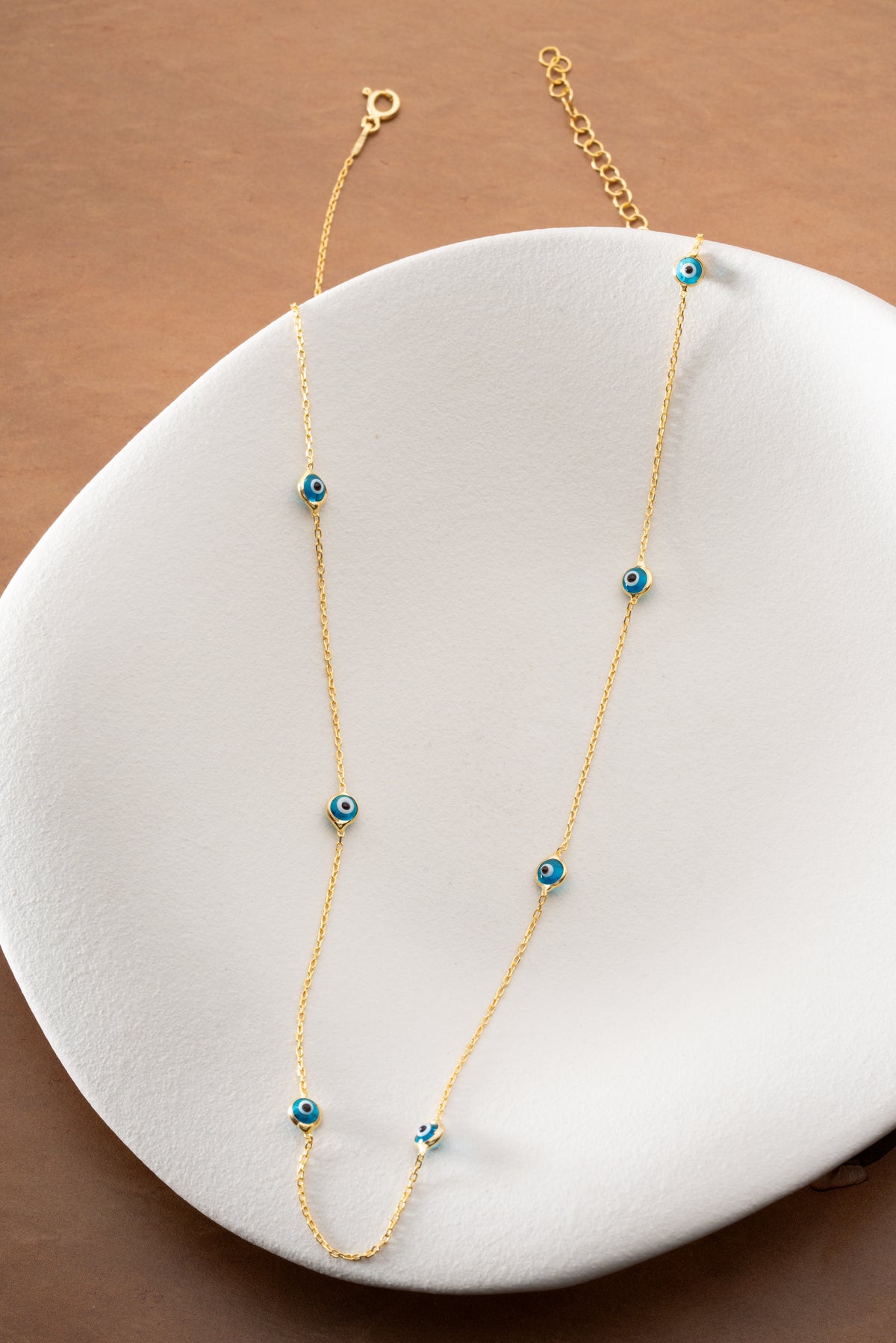 Enamel Evil Eye Station Necklace