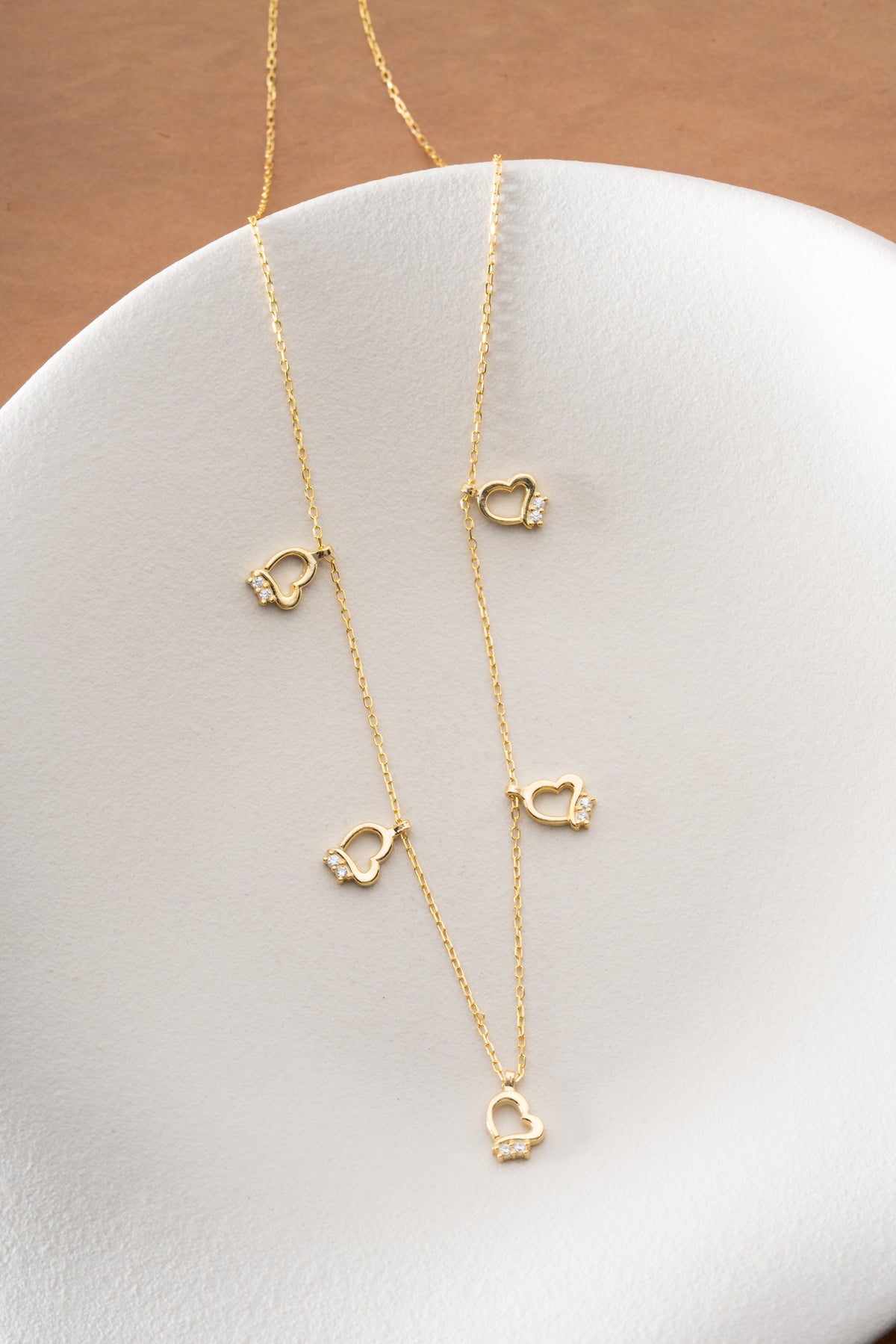 Dainty Heart Charm Station Necklace