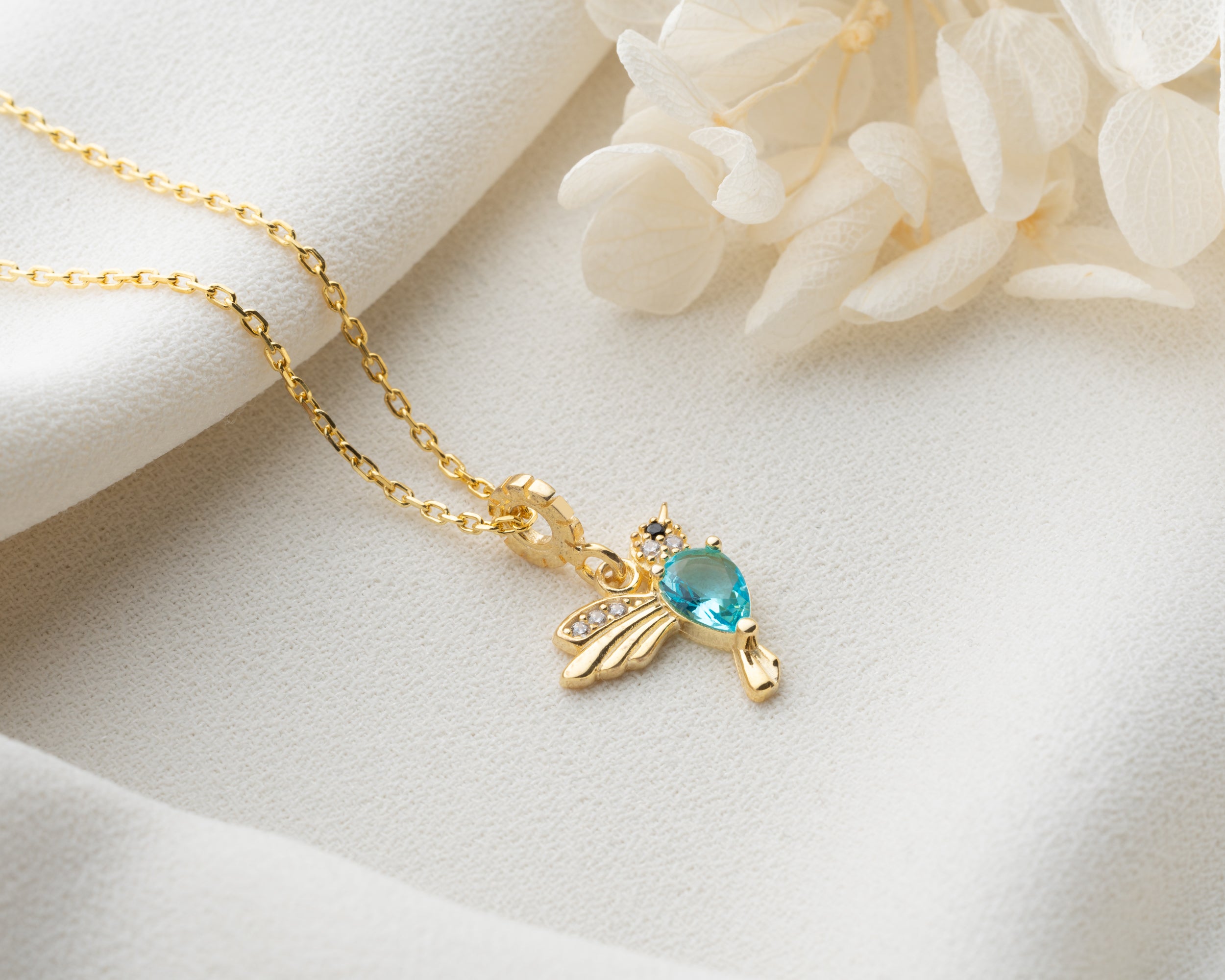 Custom Birthstone Hummingbird Necklace