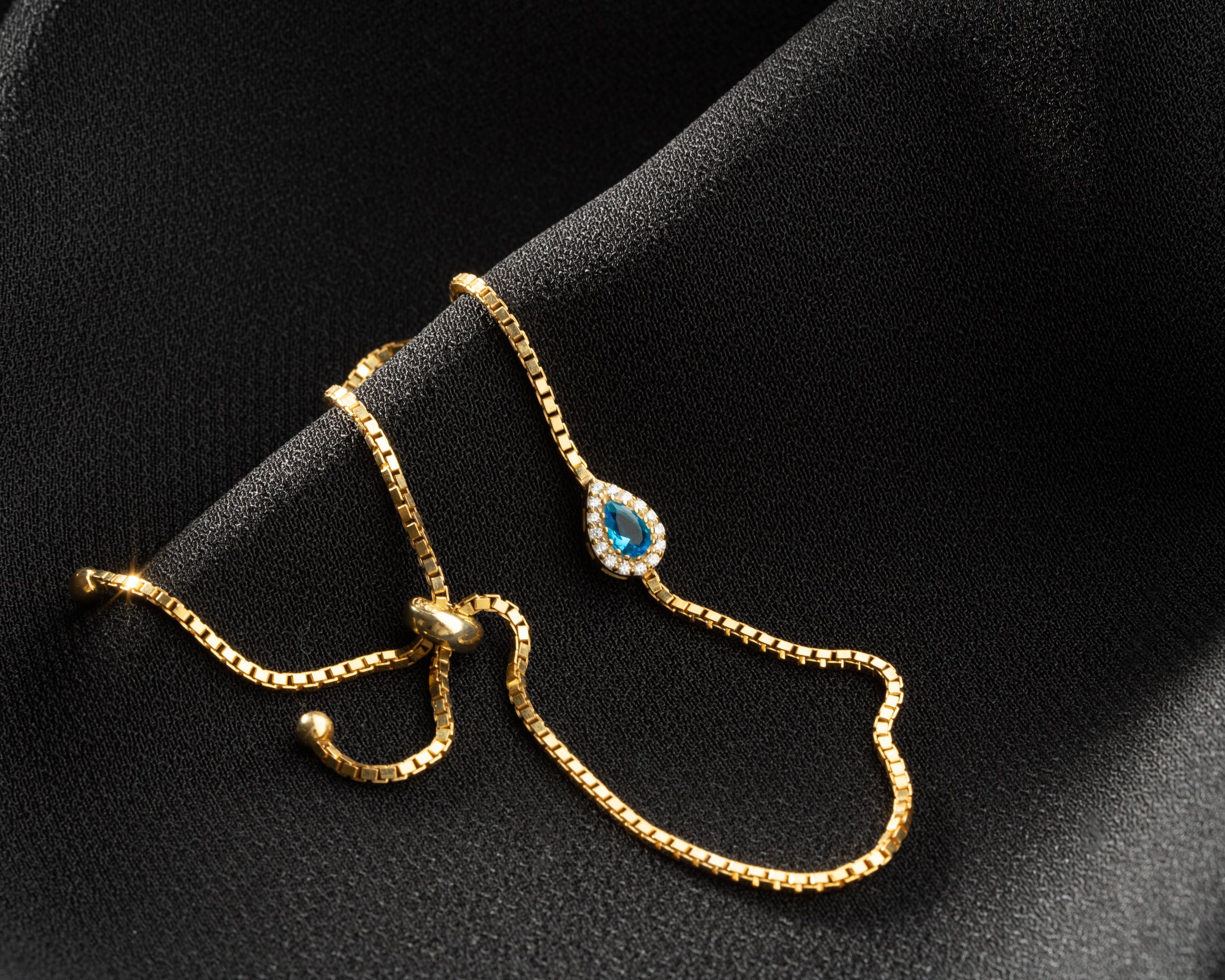 Custom Teardrop Birthstone Family Bracelet