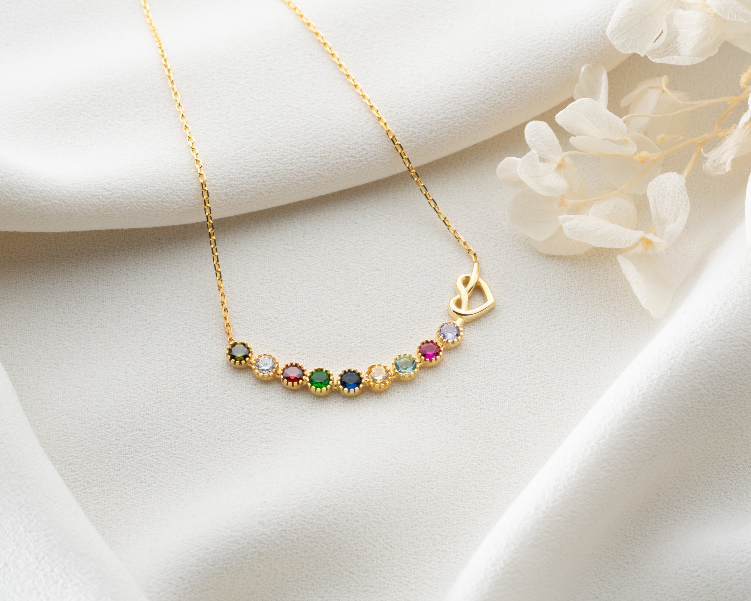 Custom Family Birthstone Bar Necklace