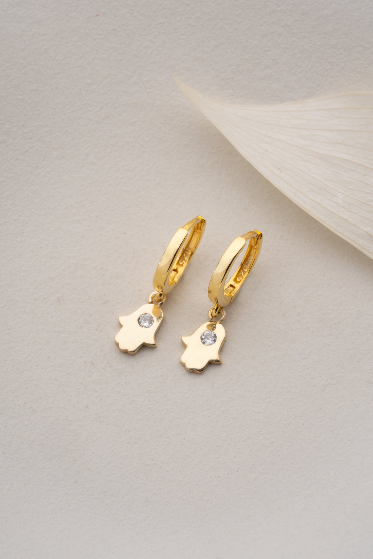 Hamsa Hand Charm Hoop Earrings