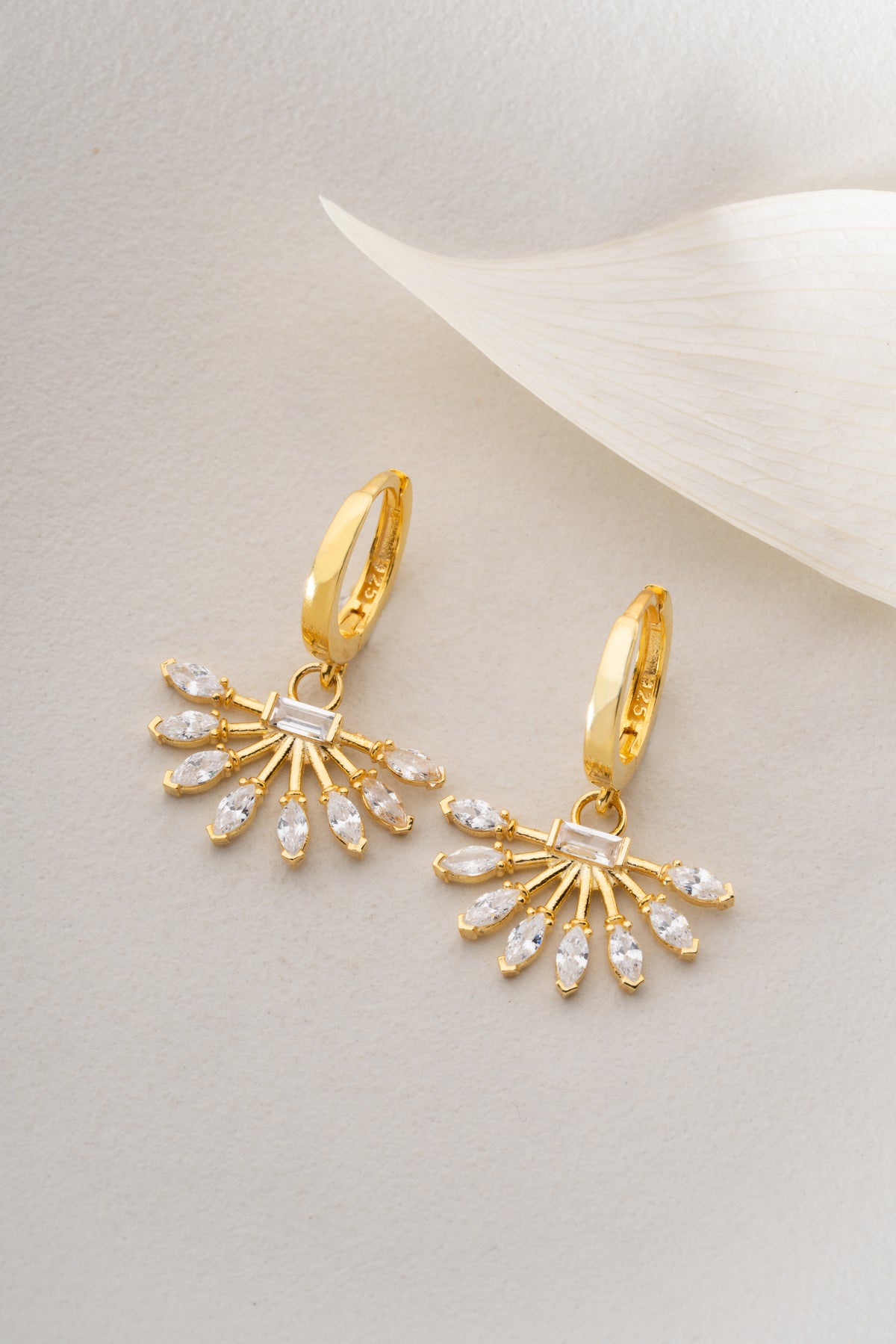 Marquise Crystal Sunburst Drop Earrings