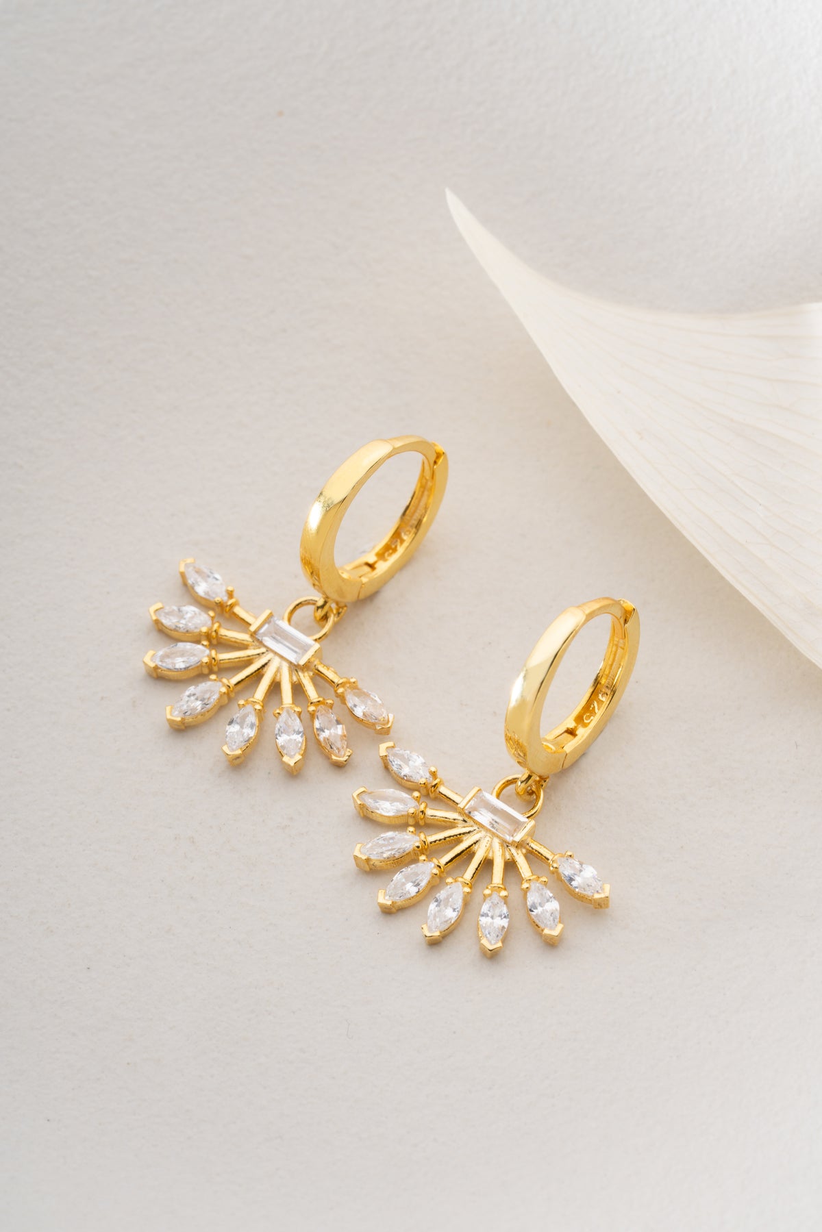 Marquise Crystal Sunburst Drop Earrings