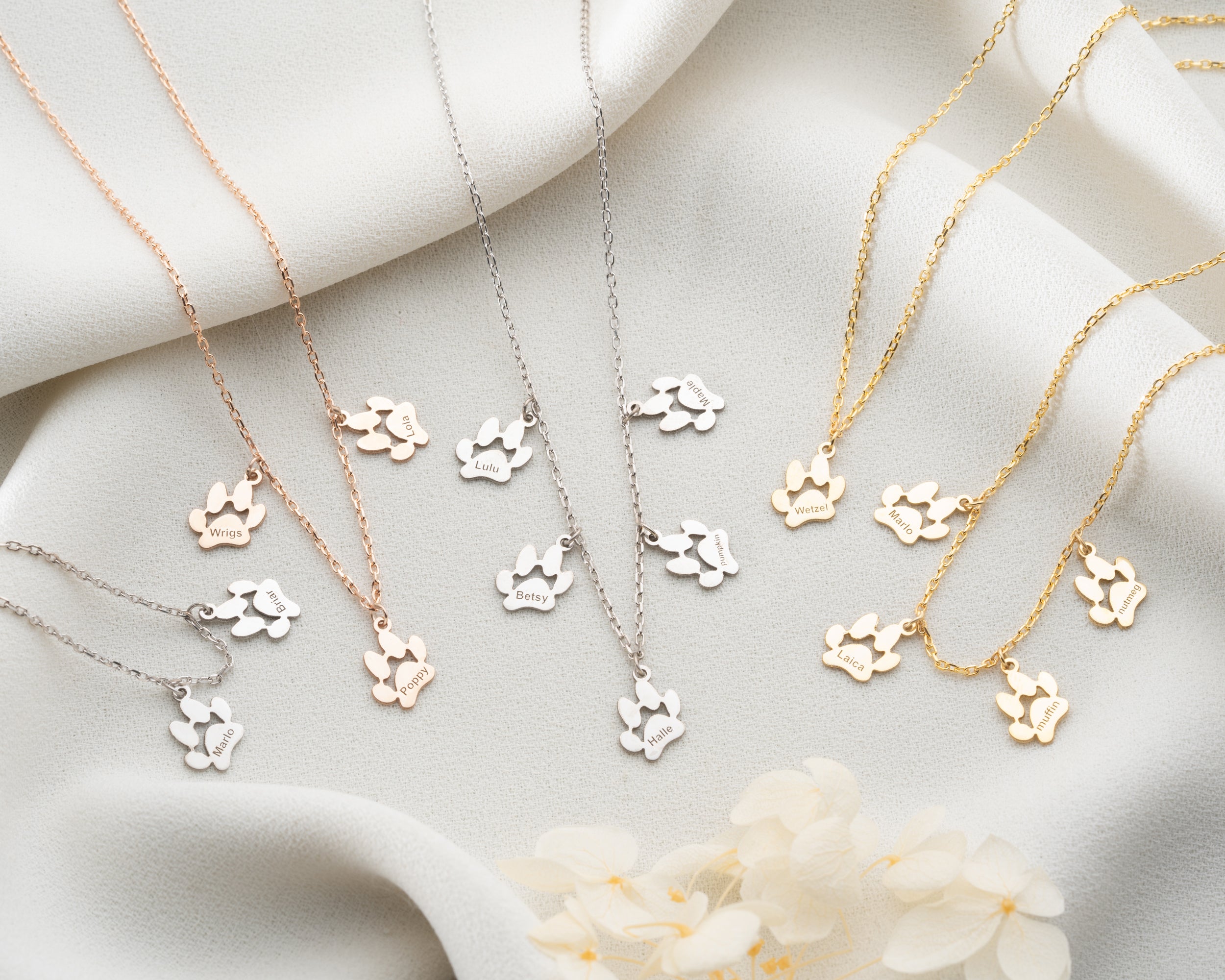 Personalized Pet Paw Print Necklace