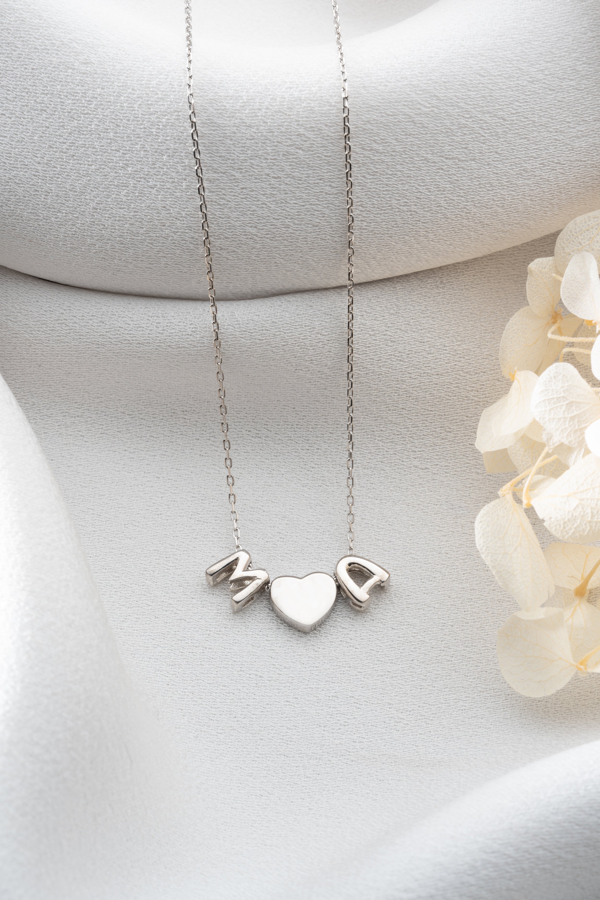 Custom Couple's Initials Heart Necklace