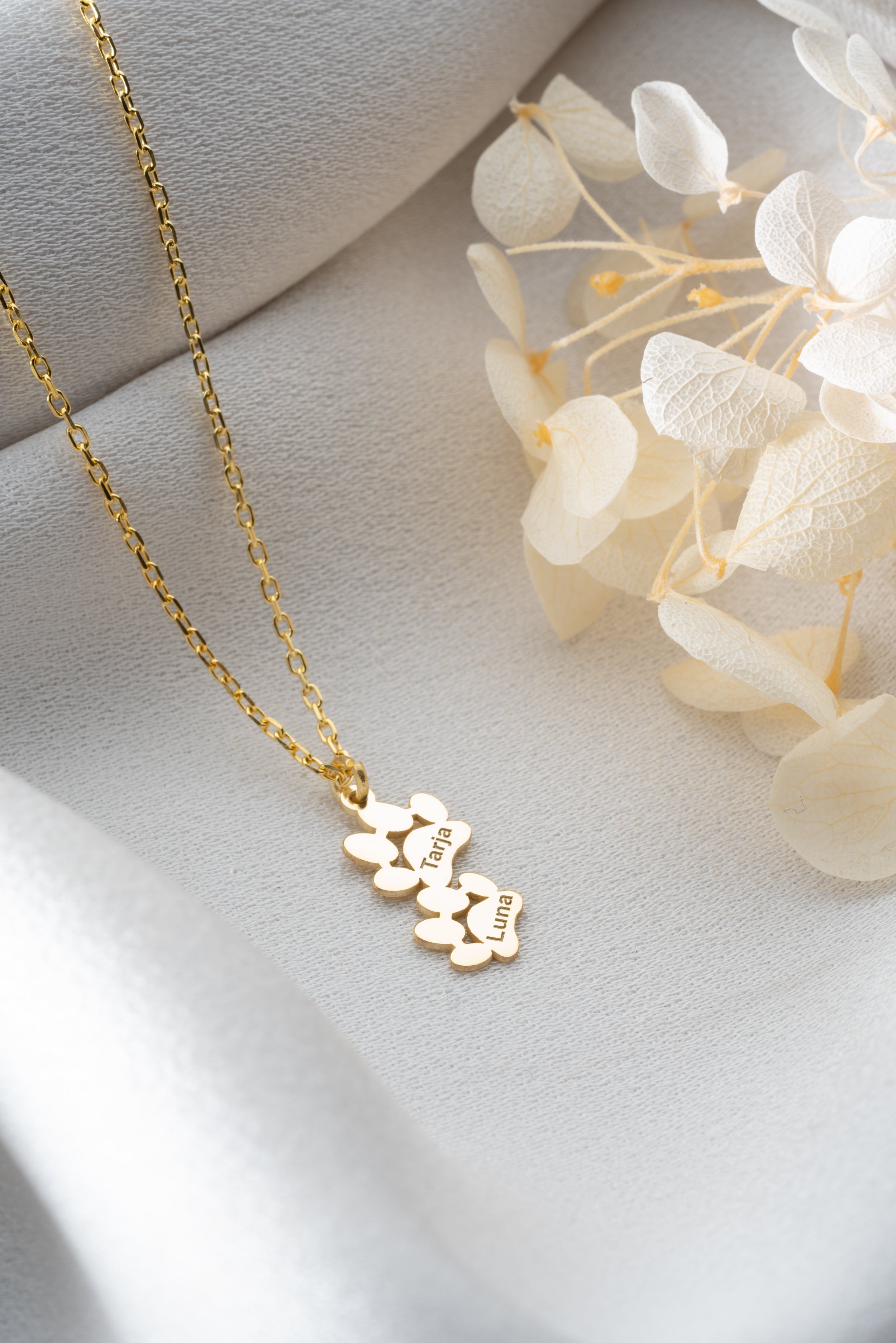 Custom Multi Pet Paw Necklace