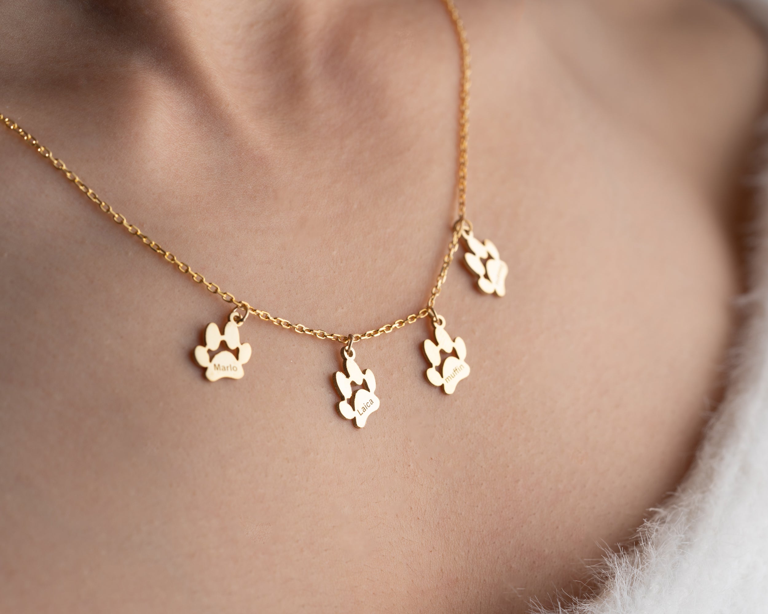 Personalized Pet Paw Print Necklace