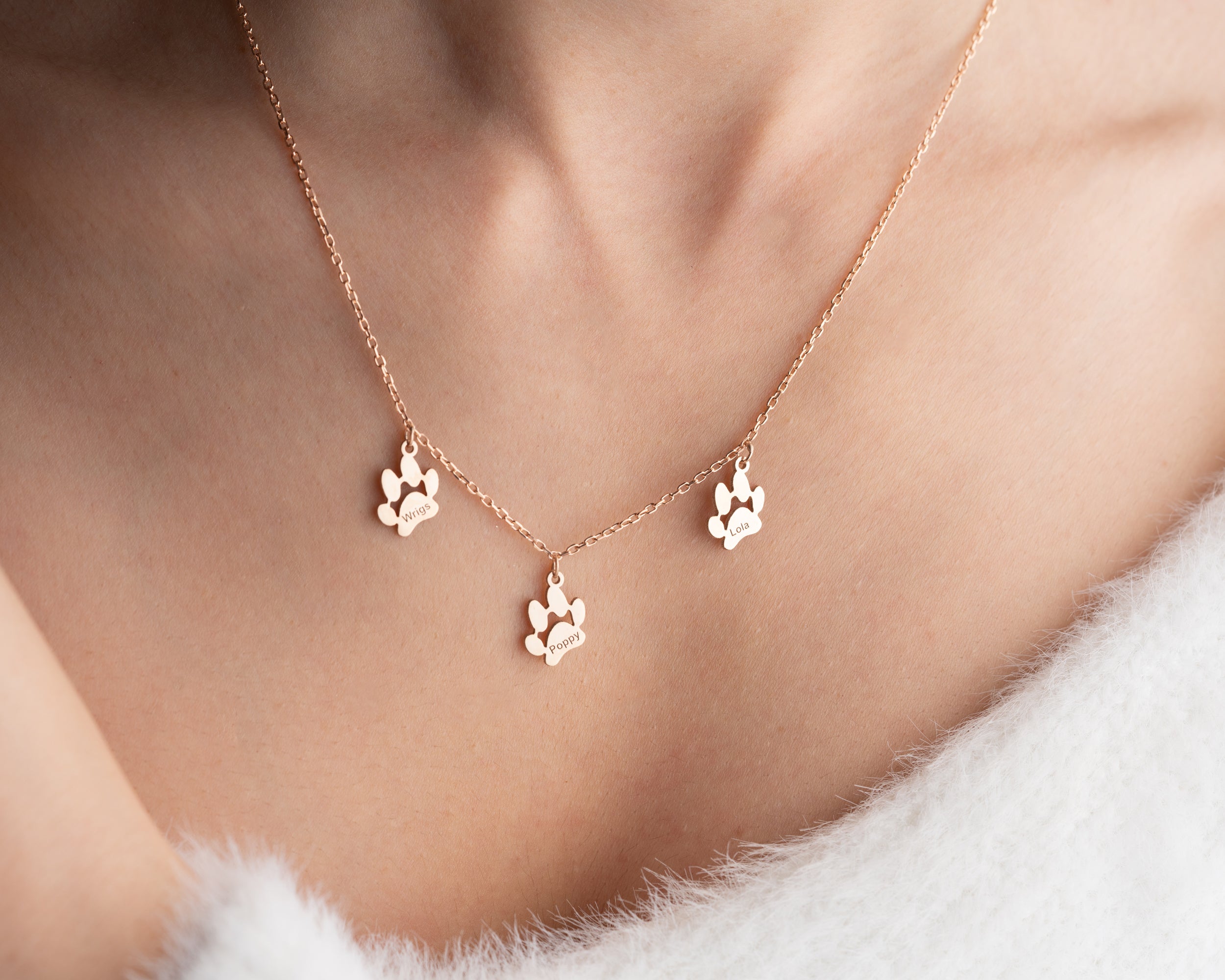 Personalized Pet Paw Print Necklace