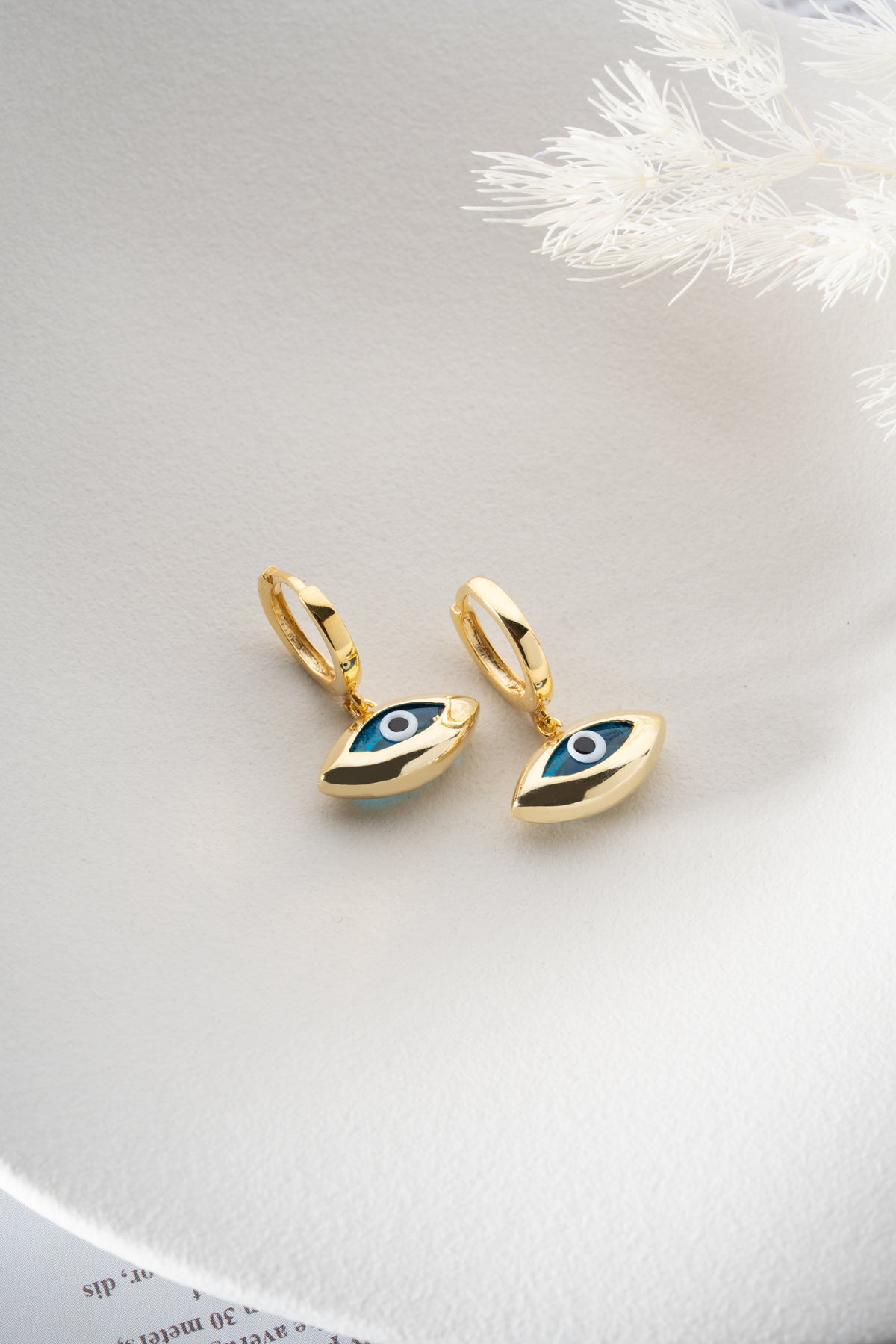Evil Eye Charm Hoop Earrings