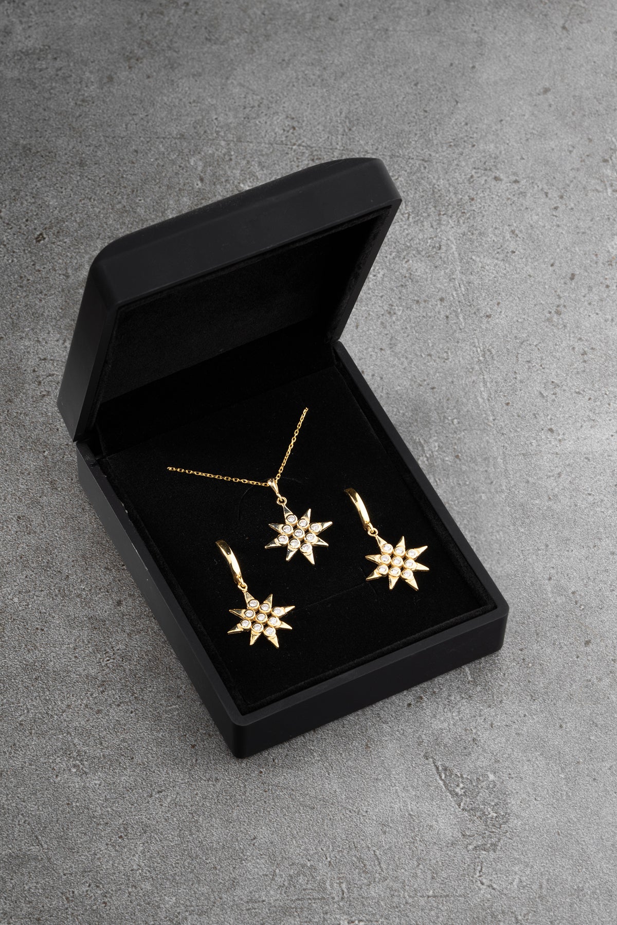 Pave Crystal North Star Jewelry Set
