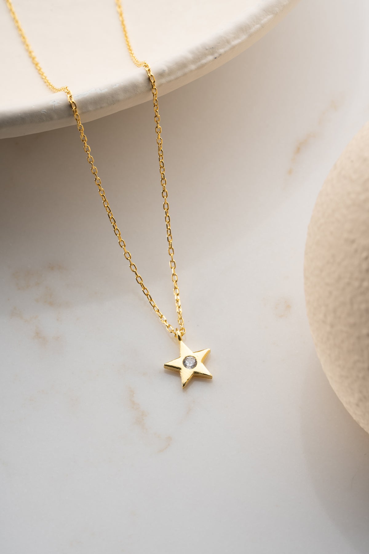 Star Charm Necklace with Crystal Accent