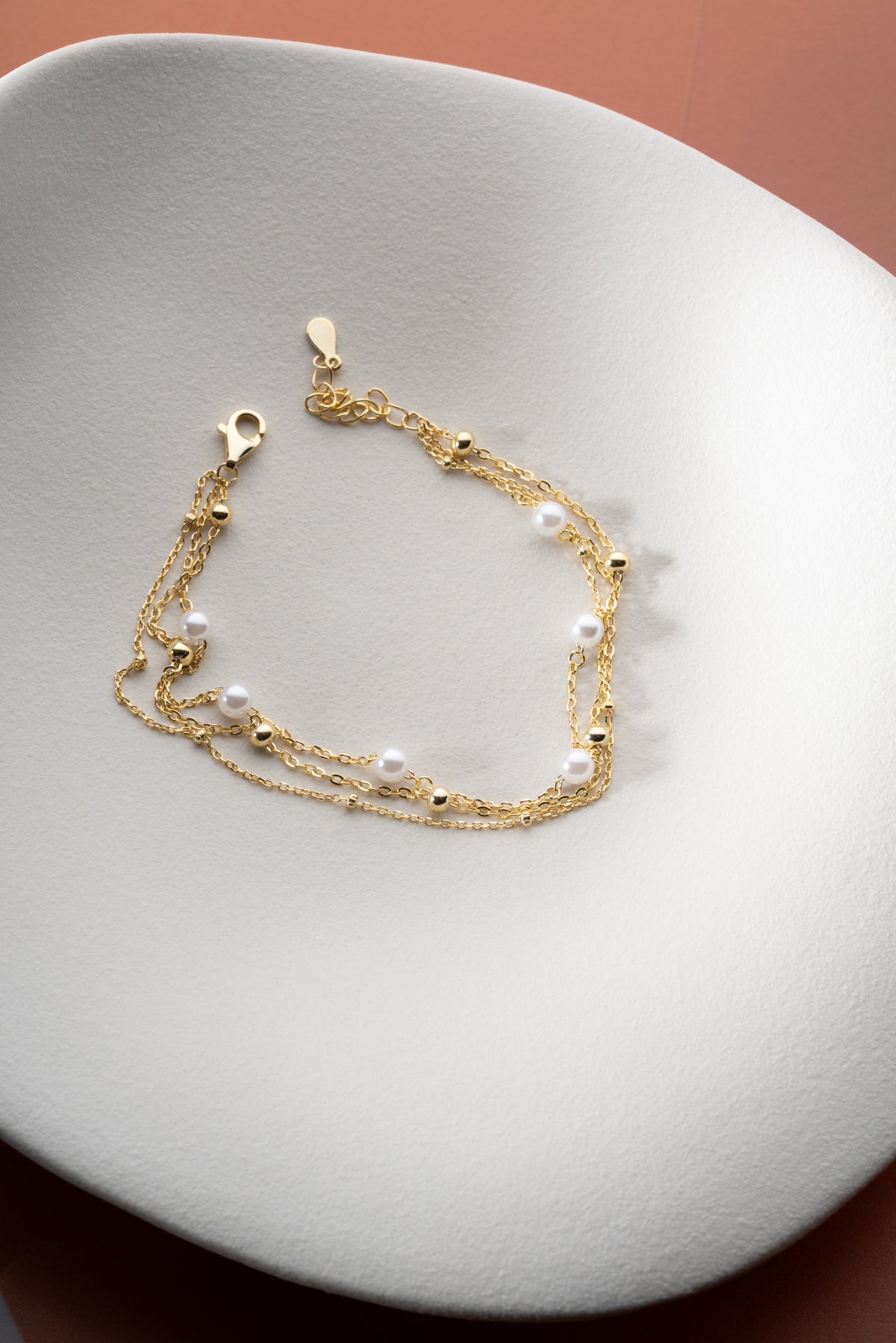 Pearl Trio Chain Bracelet