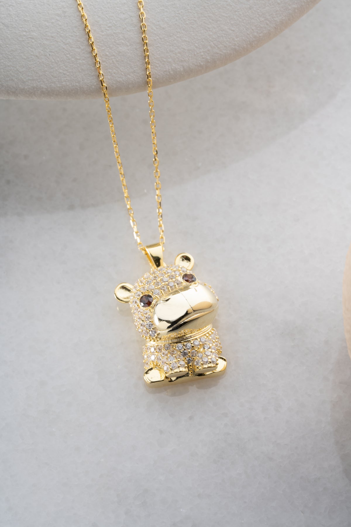 3D Pave Cow Pendant Necklace