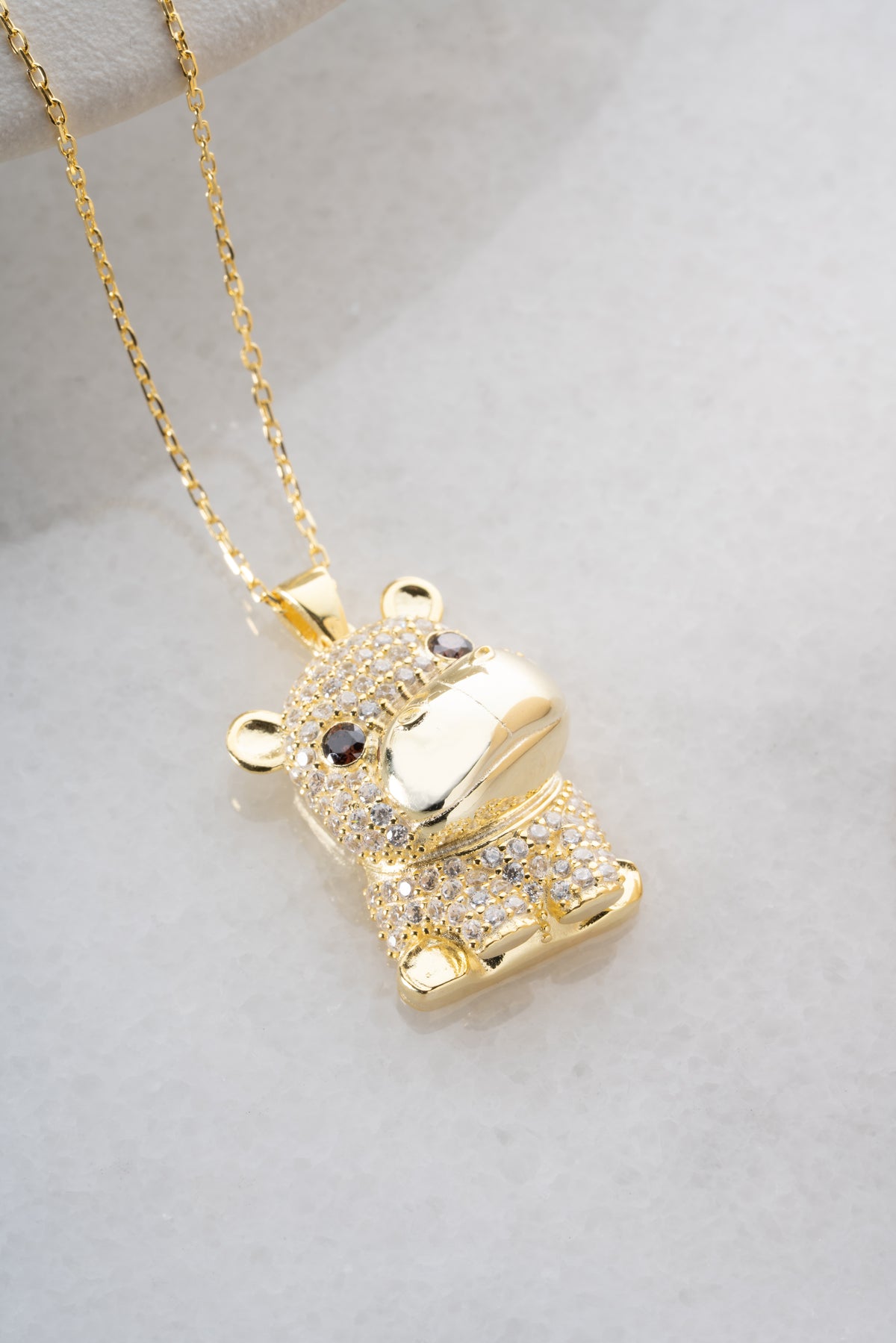3D Pave Cow Pendant Necklace