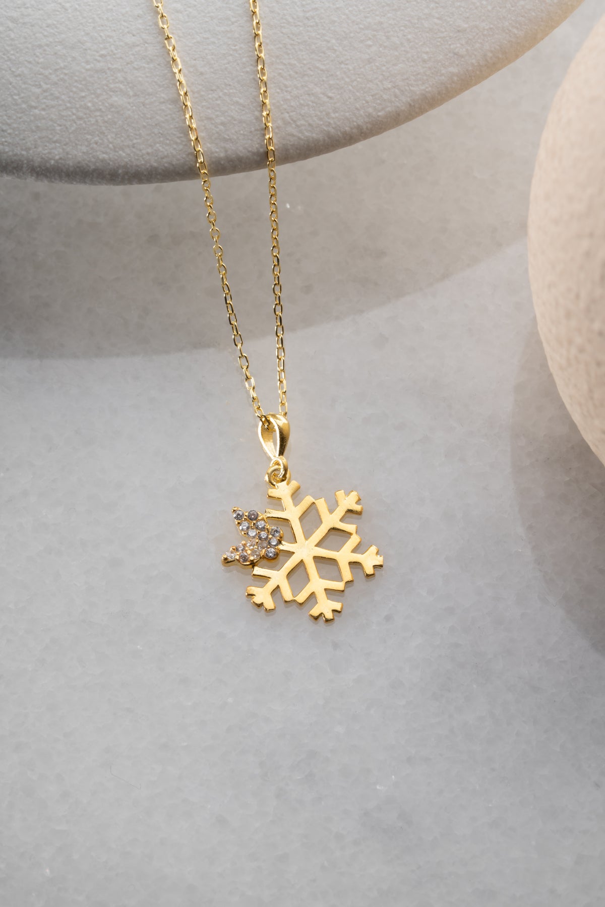Crystal Accent Snowflake Pendant Necklace