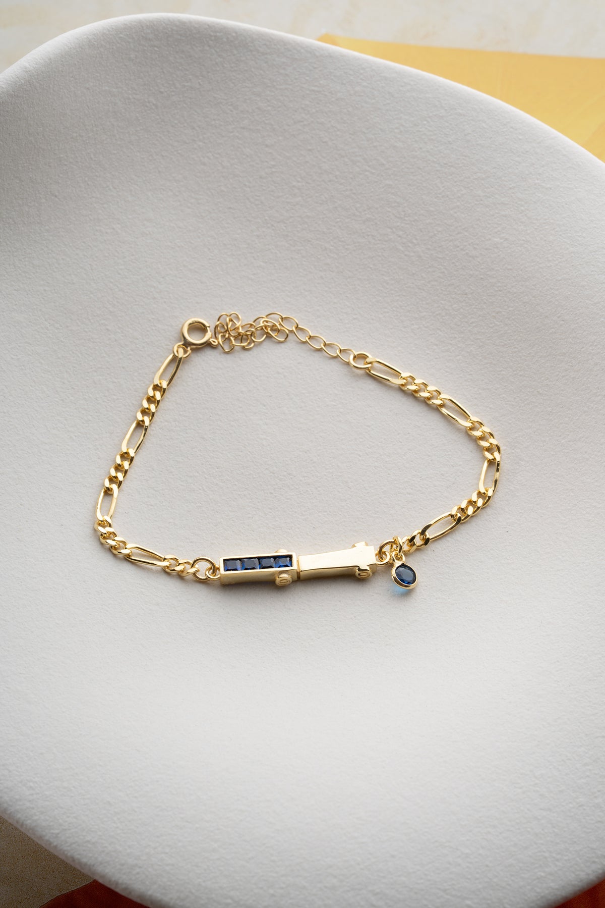 Sapphire Blue Crystal Bar Bracelet