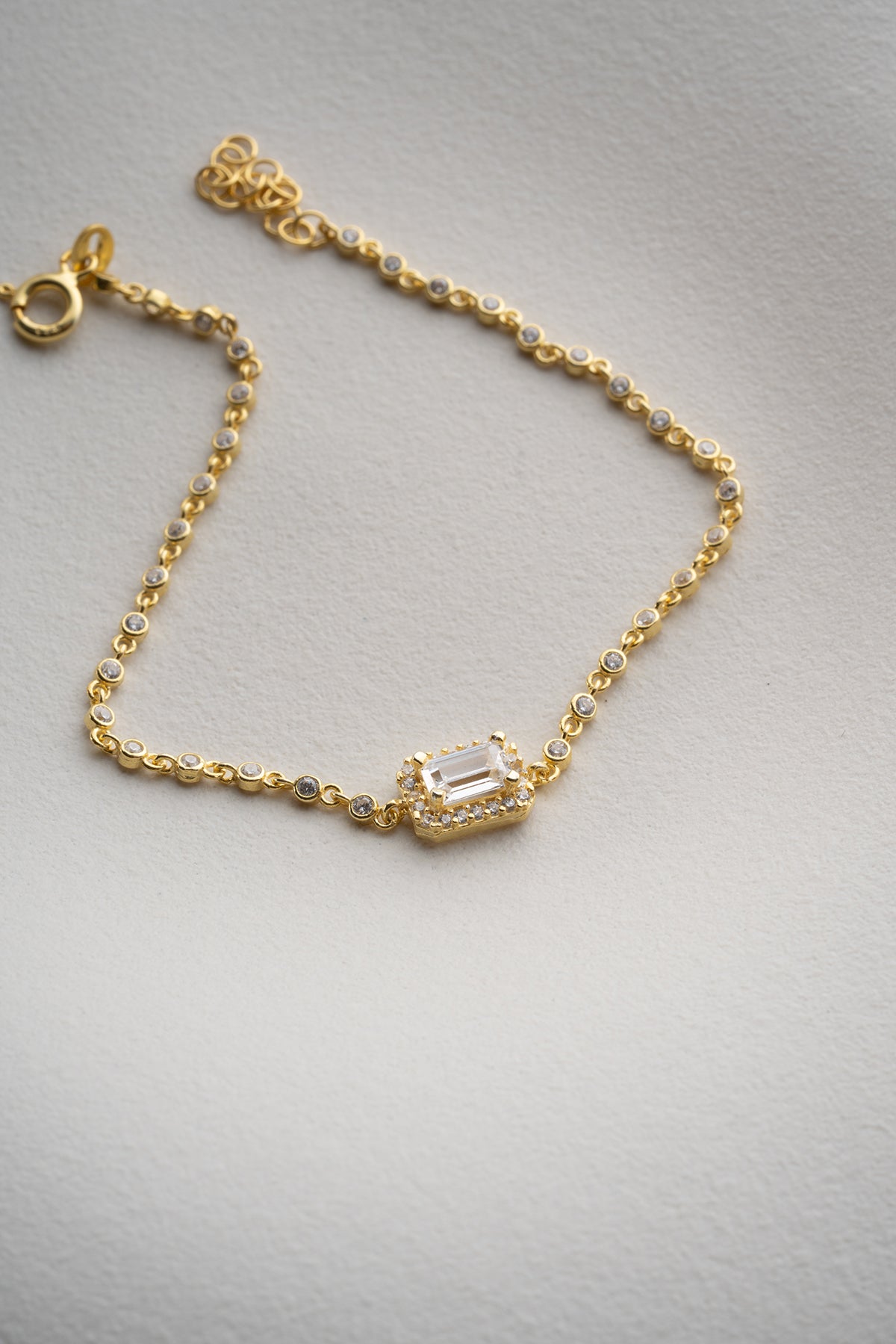 Emerald Cut Halo Tennis Bracelet