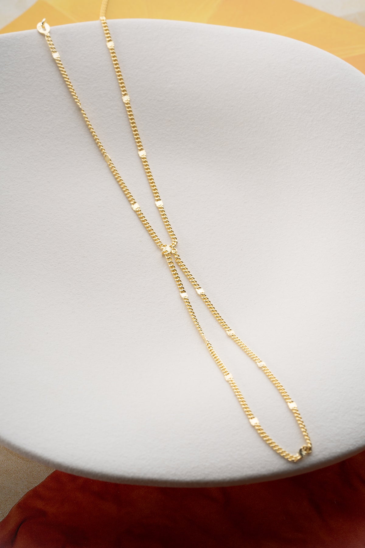Gold Beaded Chain Hand Bracelet
