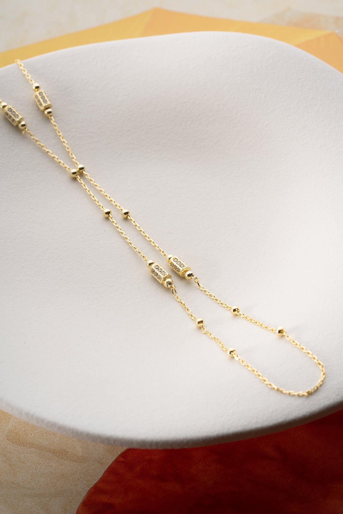 Double Strand Pave Hand Chain Bracelet