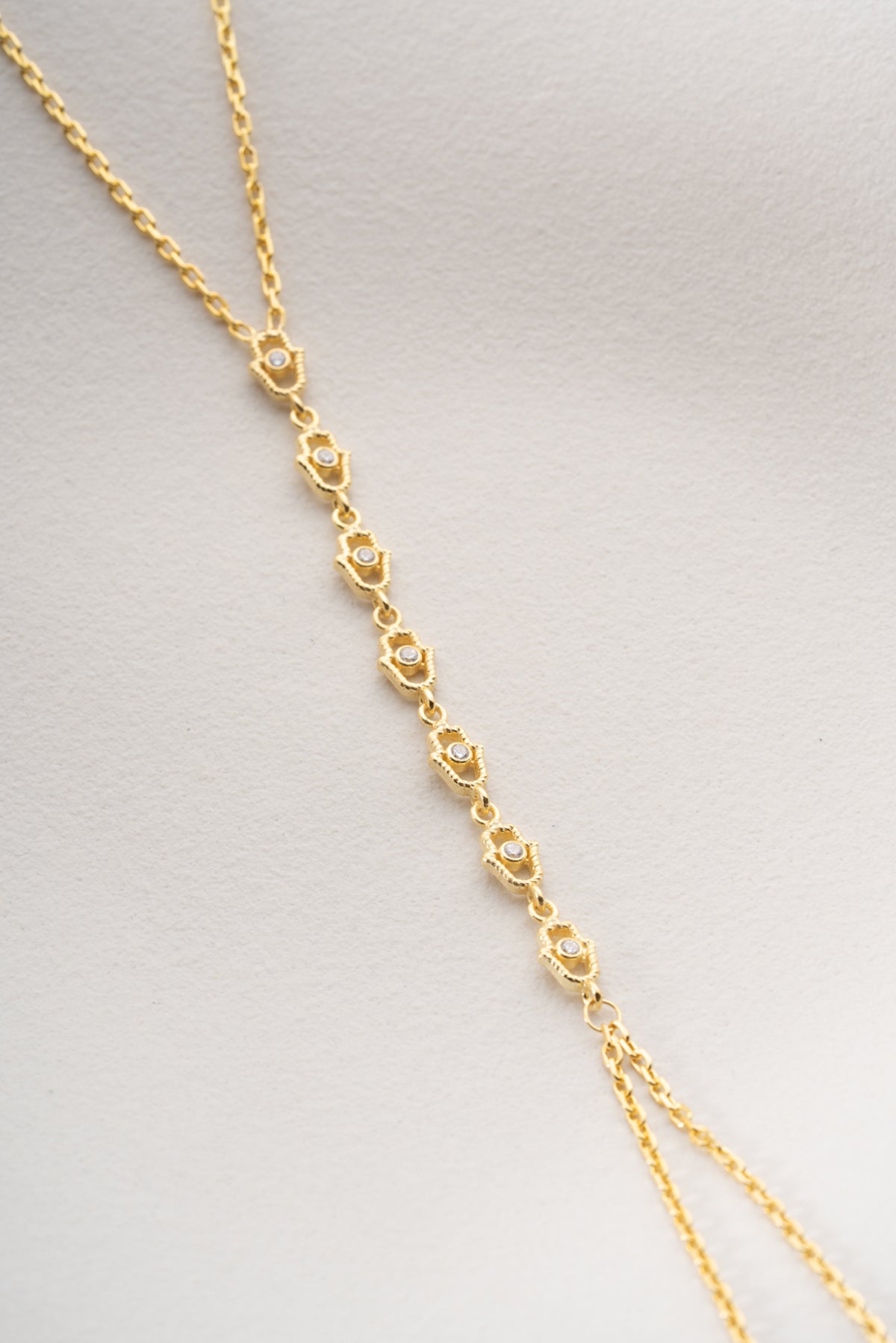 Hamsa Charm Gold Hand Chain Bracelet