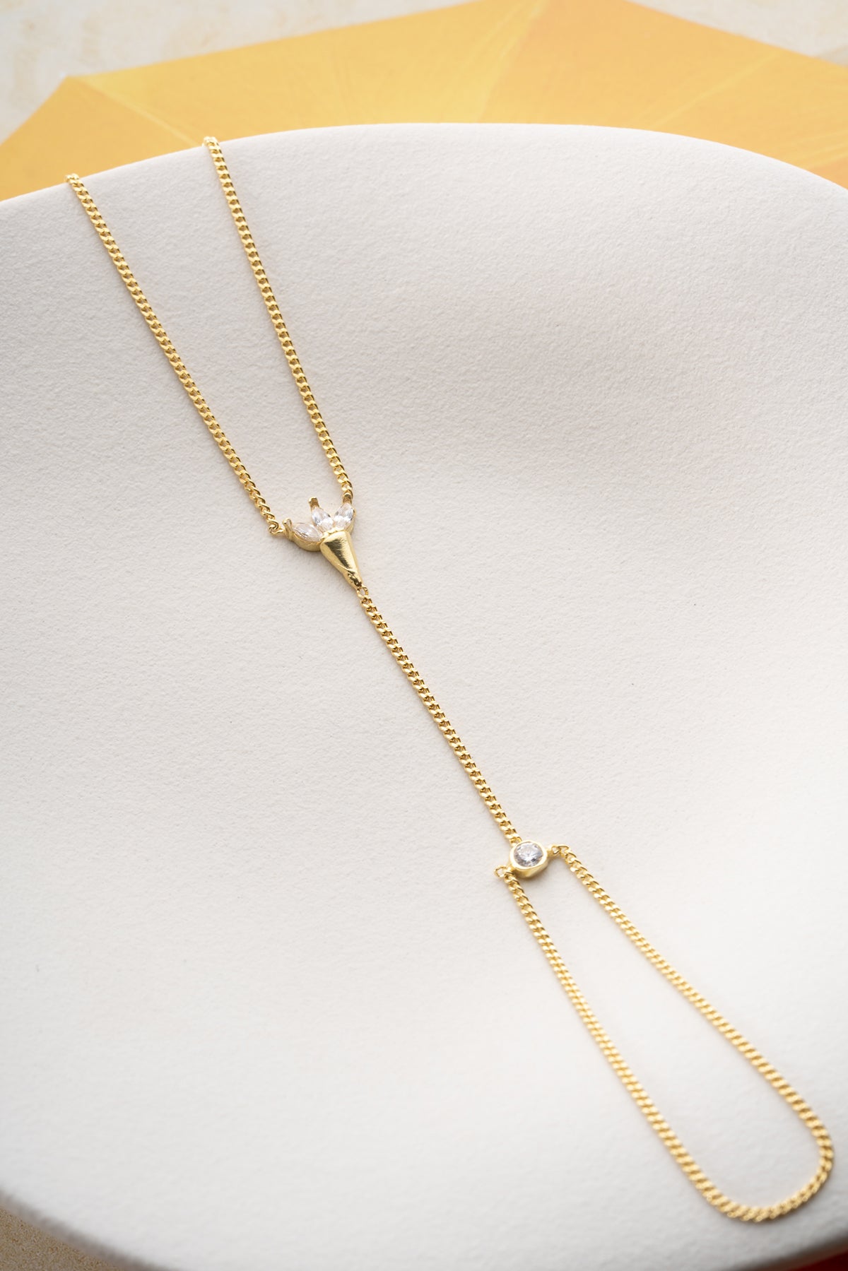 Crystal Cluster Curb Chain Hand Bracelet