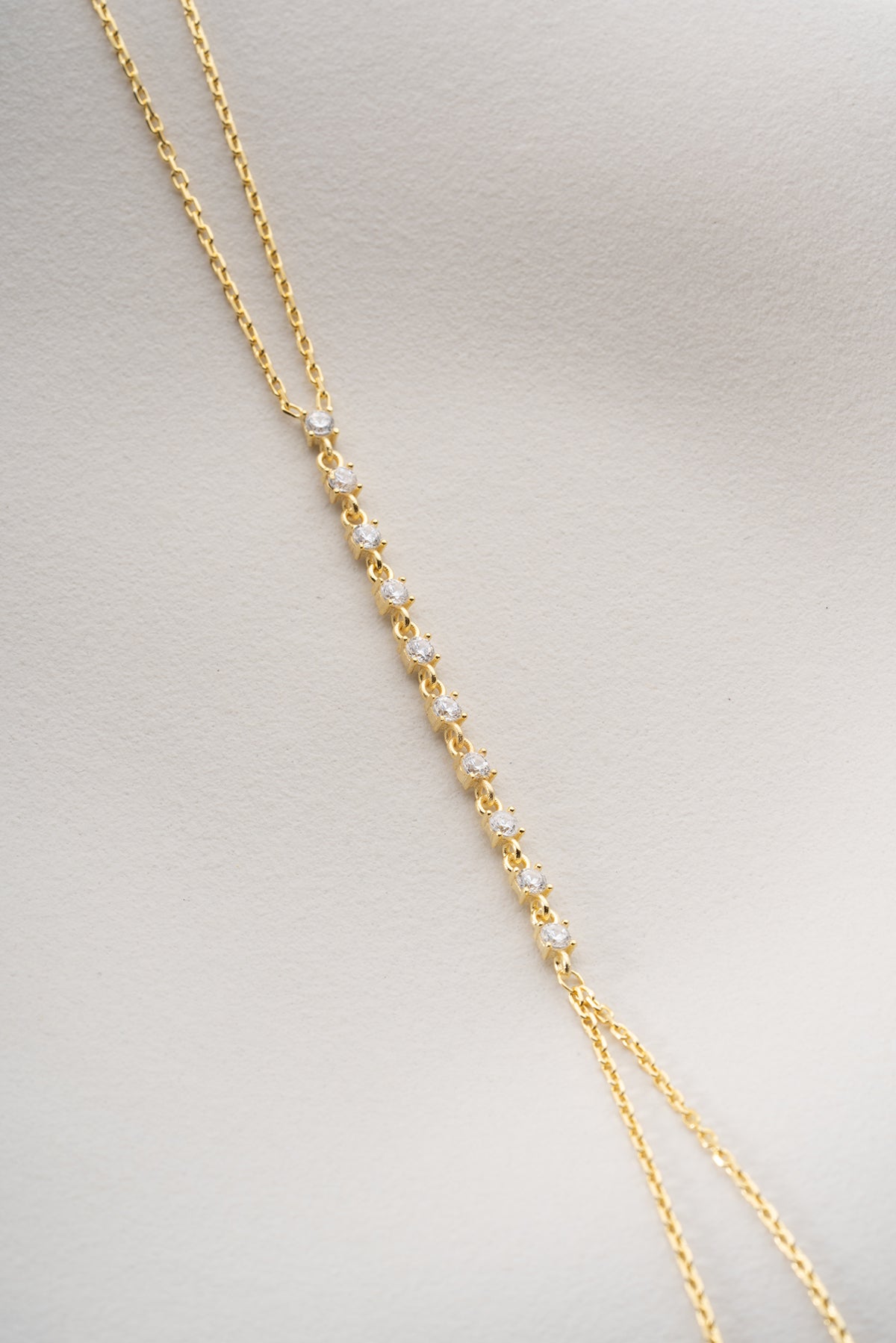 Sparkling Crystal Row Hand Chain
