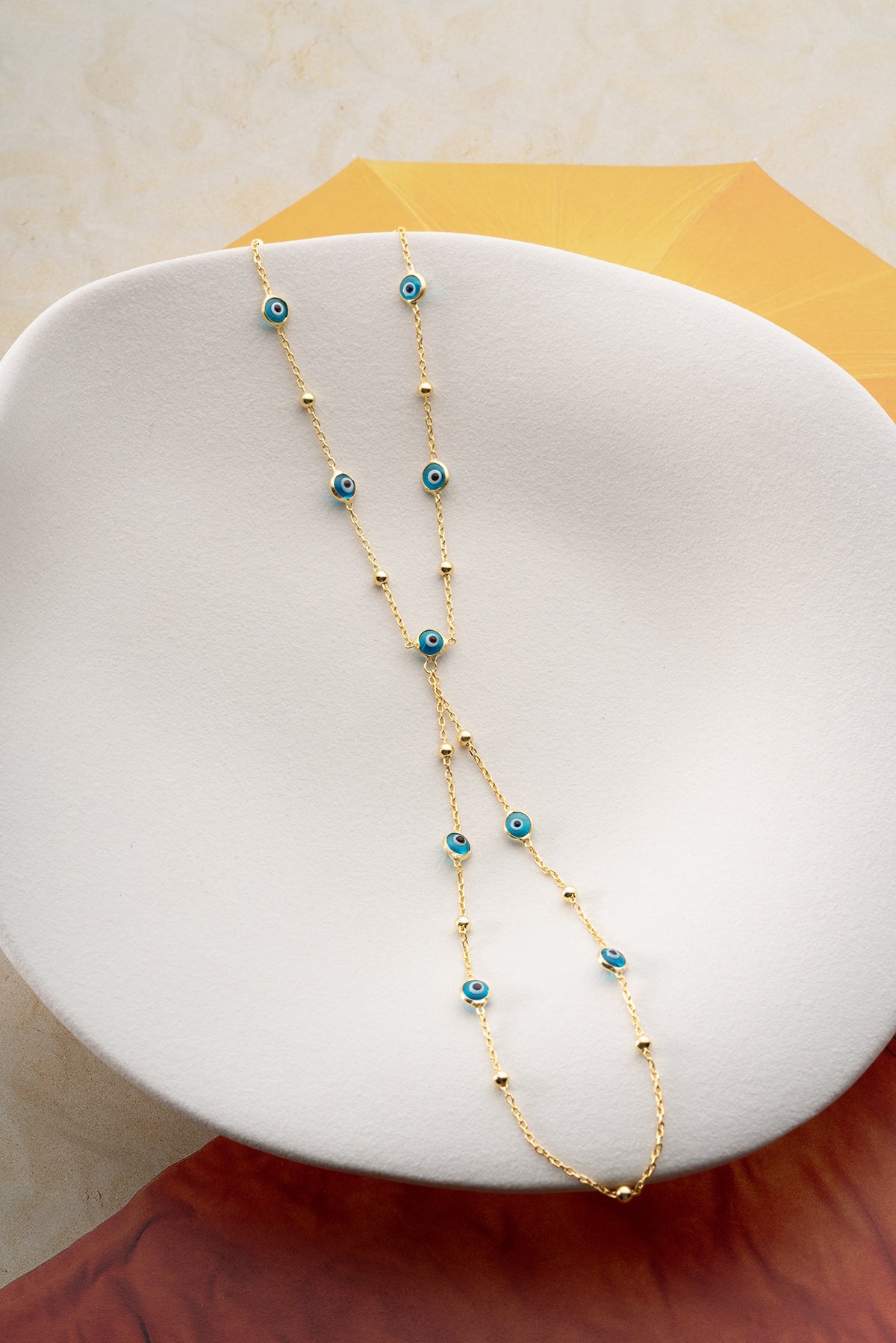 Evil Eye Gold Hand Chain Bracelet