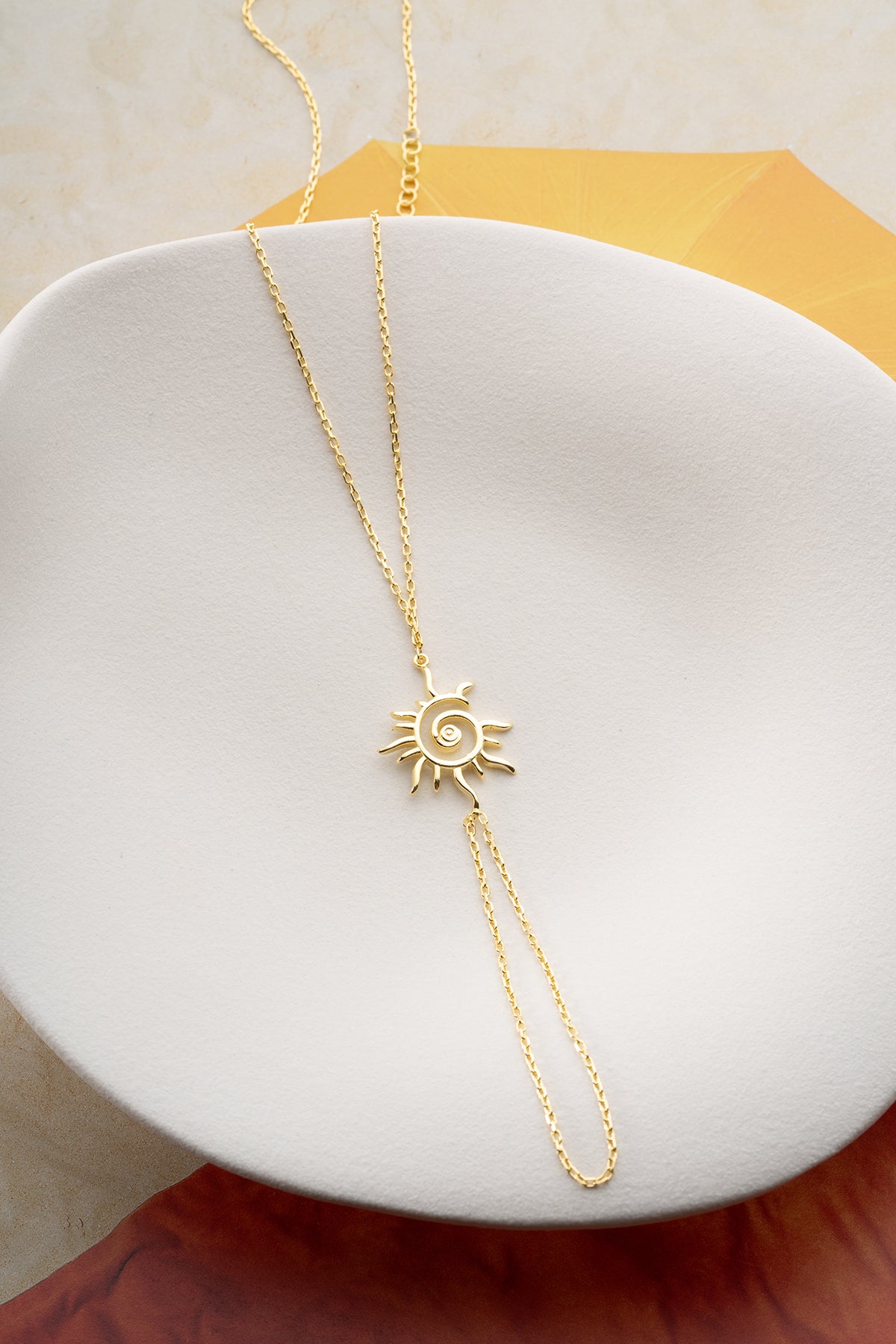 Sun Charm Hand Chain Bracelet