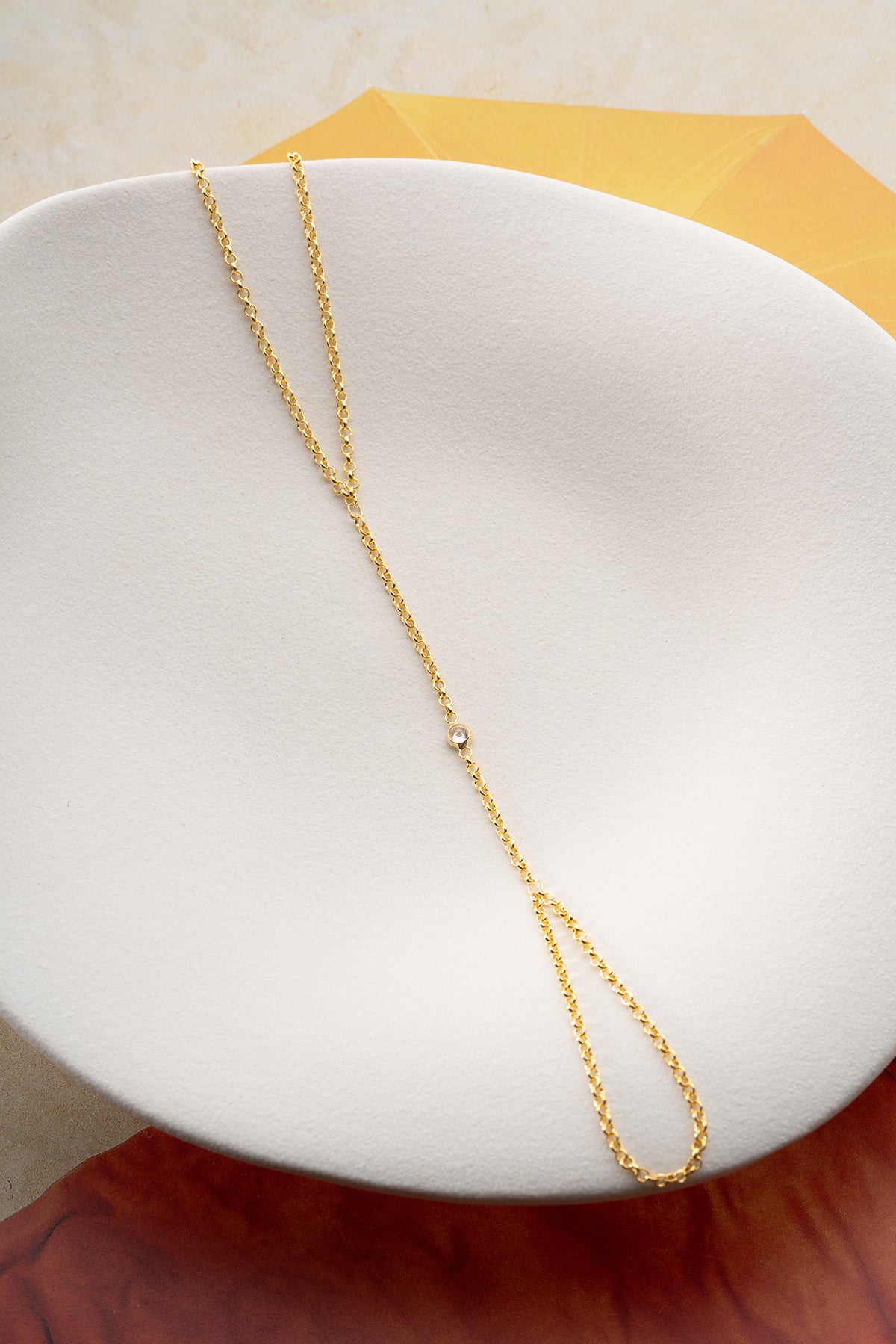 Delicate Solitaire Hand Chain Bracelet