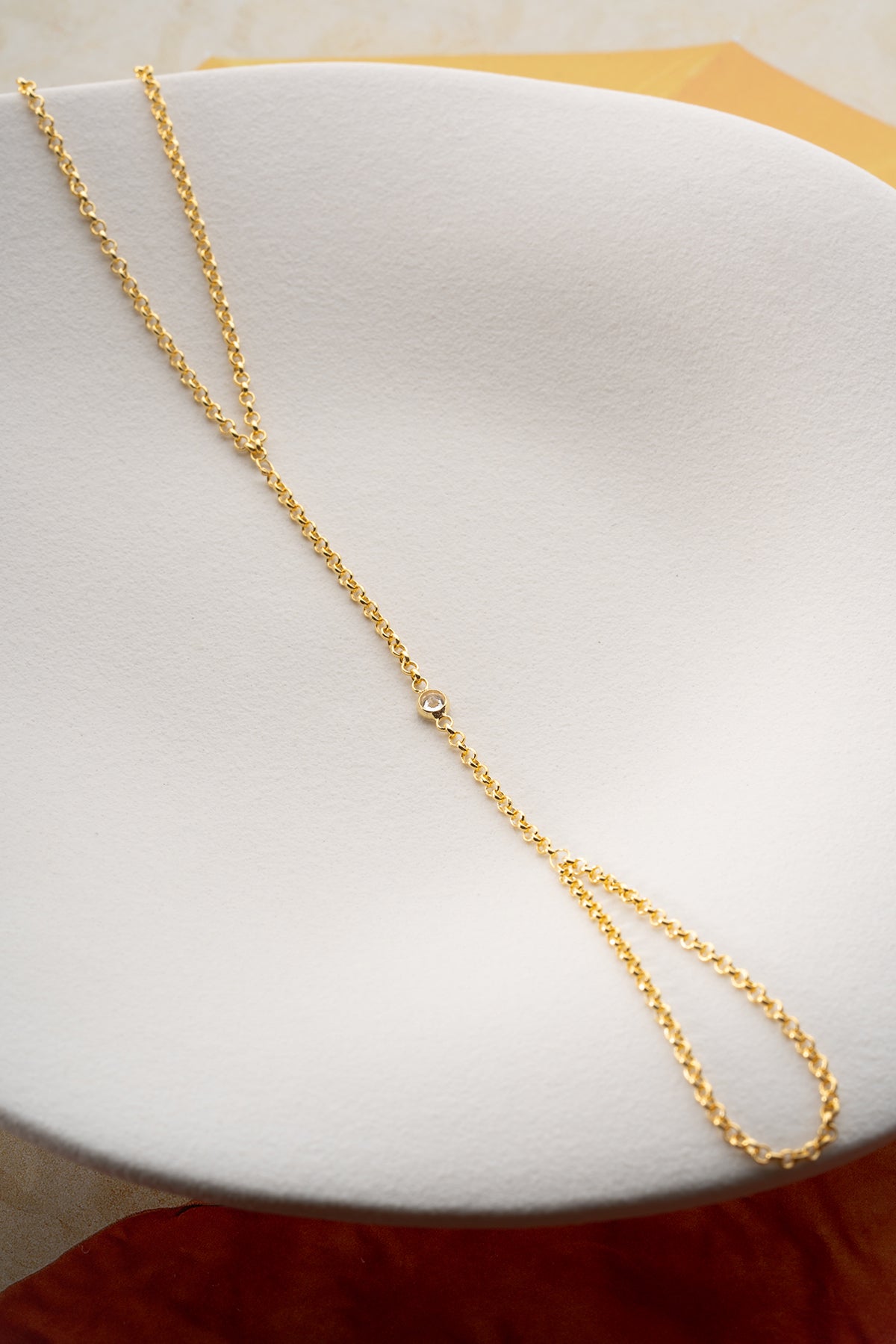 Delicate Solitaire Hand Chain Bracelet