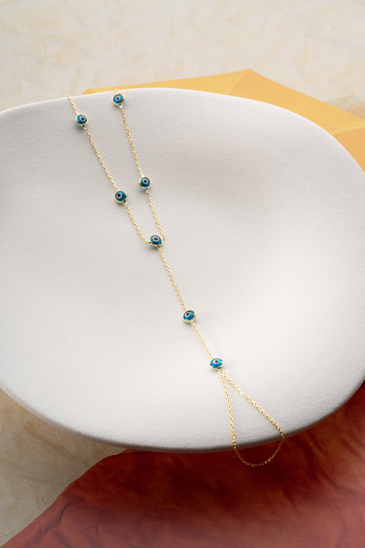 Evil Eye Bead Hand Chain Bracelet