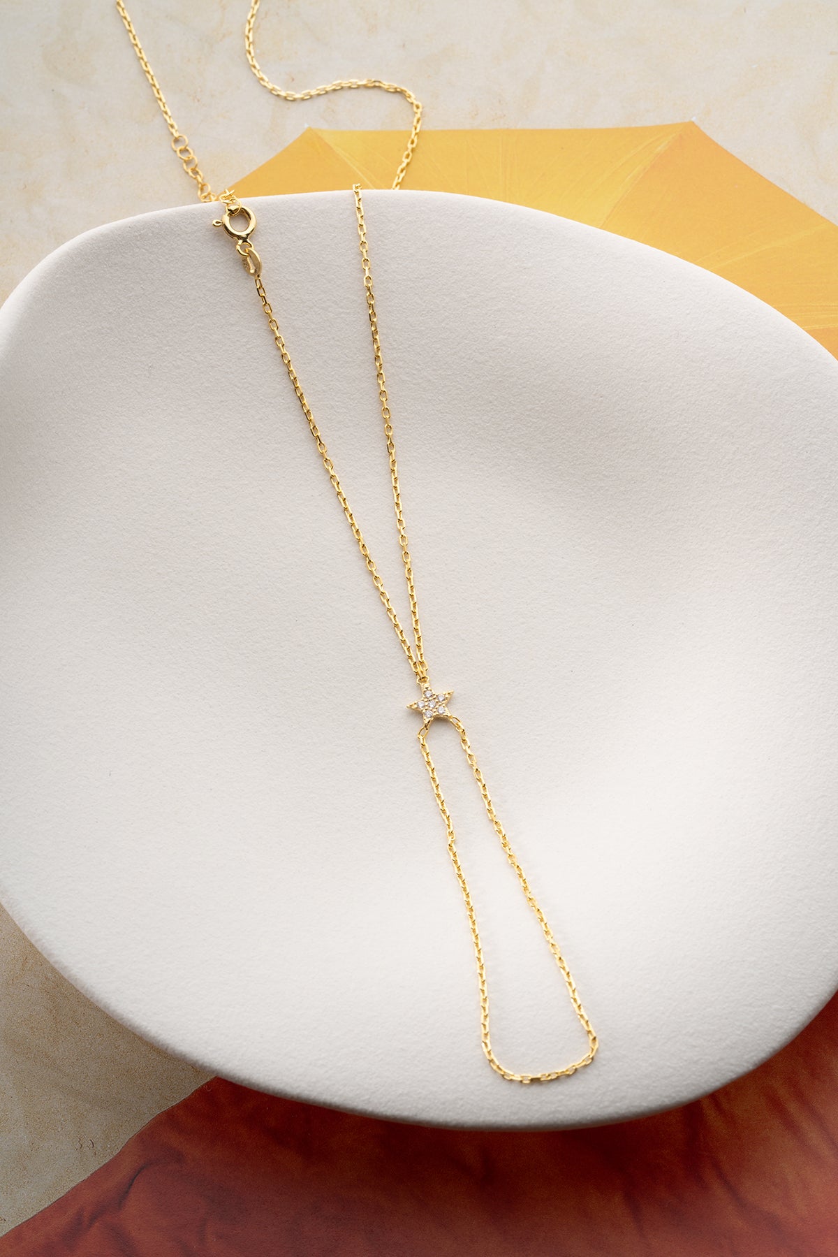 Star Charm Gold Hand Chain Bracelet