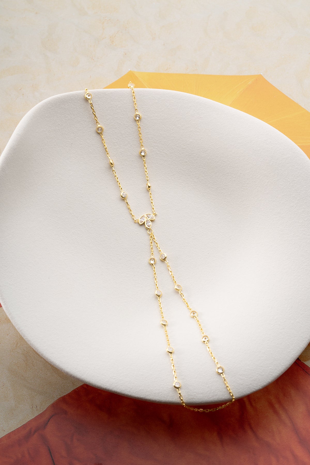 Marquise Cluster Gold Hand Chain Bracelet