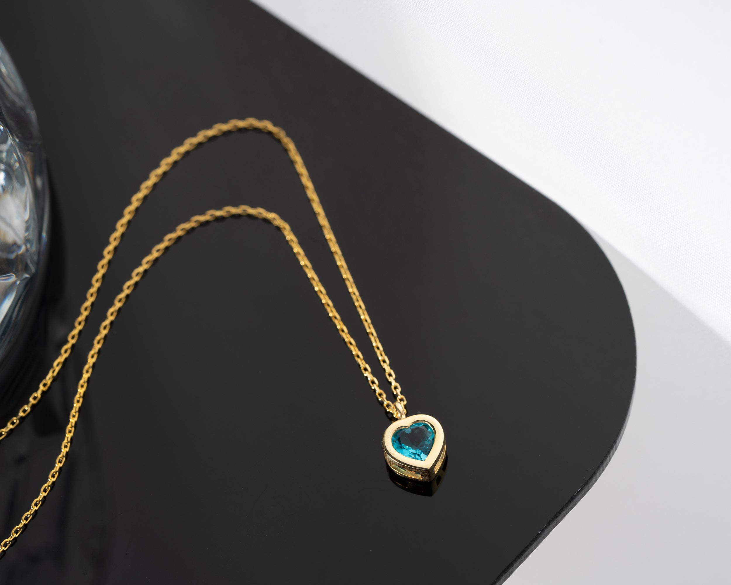 Side by Side Heart Birthstone Necklace