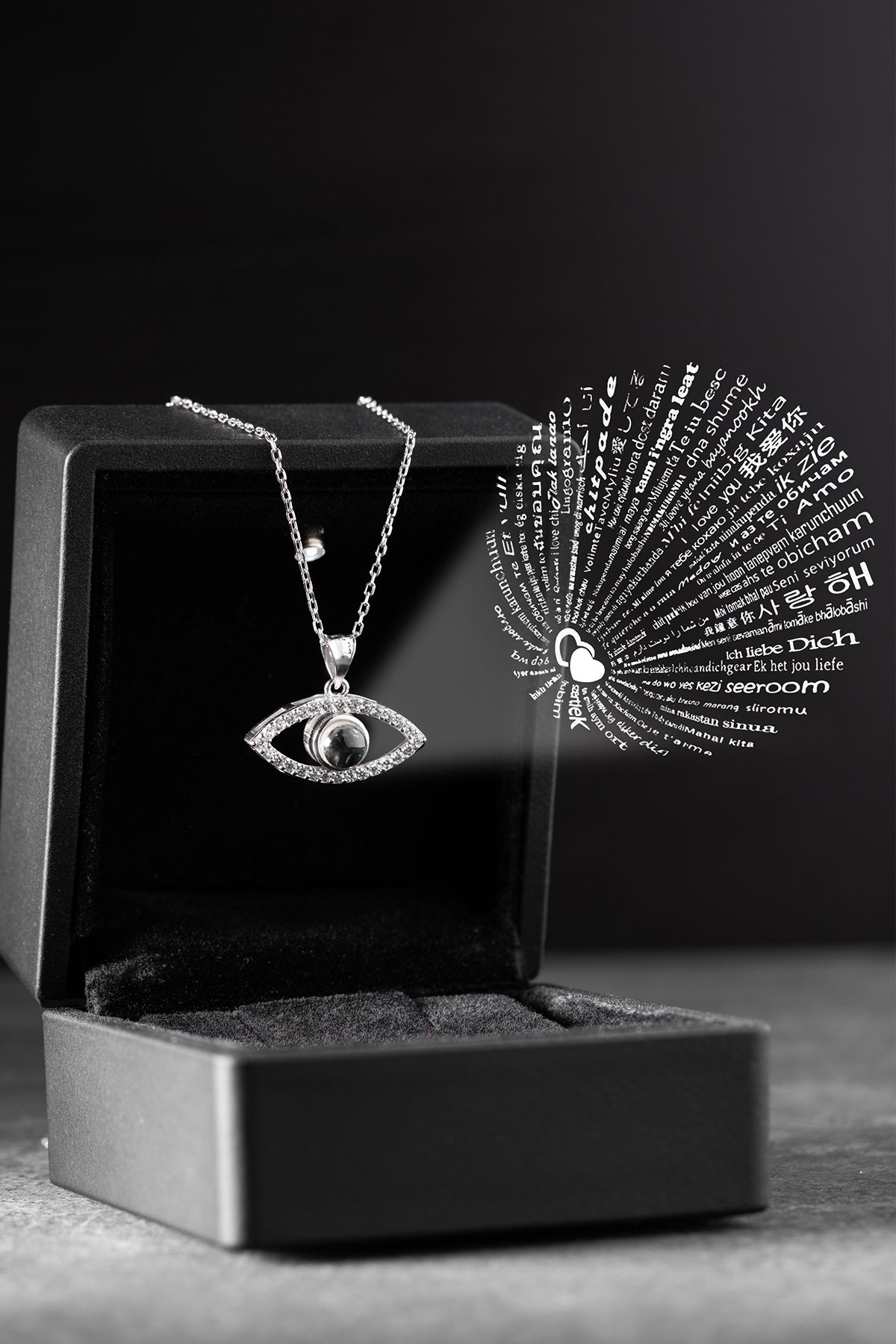 Evil Eye I Love You Projection Necklace