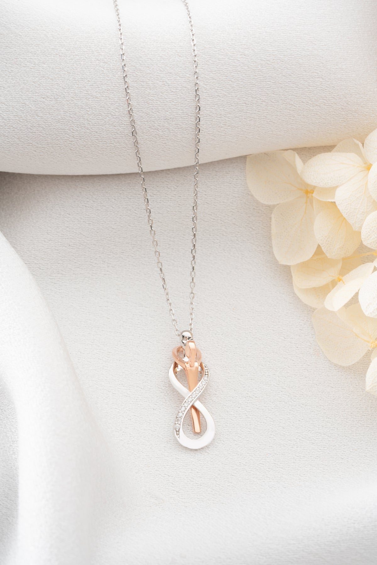 Embracing Hearts Infinity Necklace