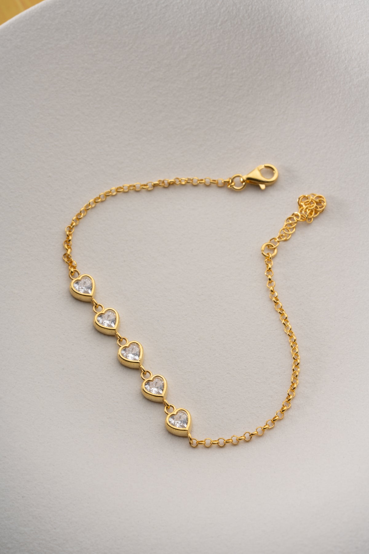 Pave Heart Link Tennis Bracelet