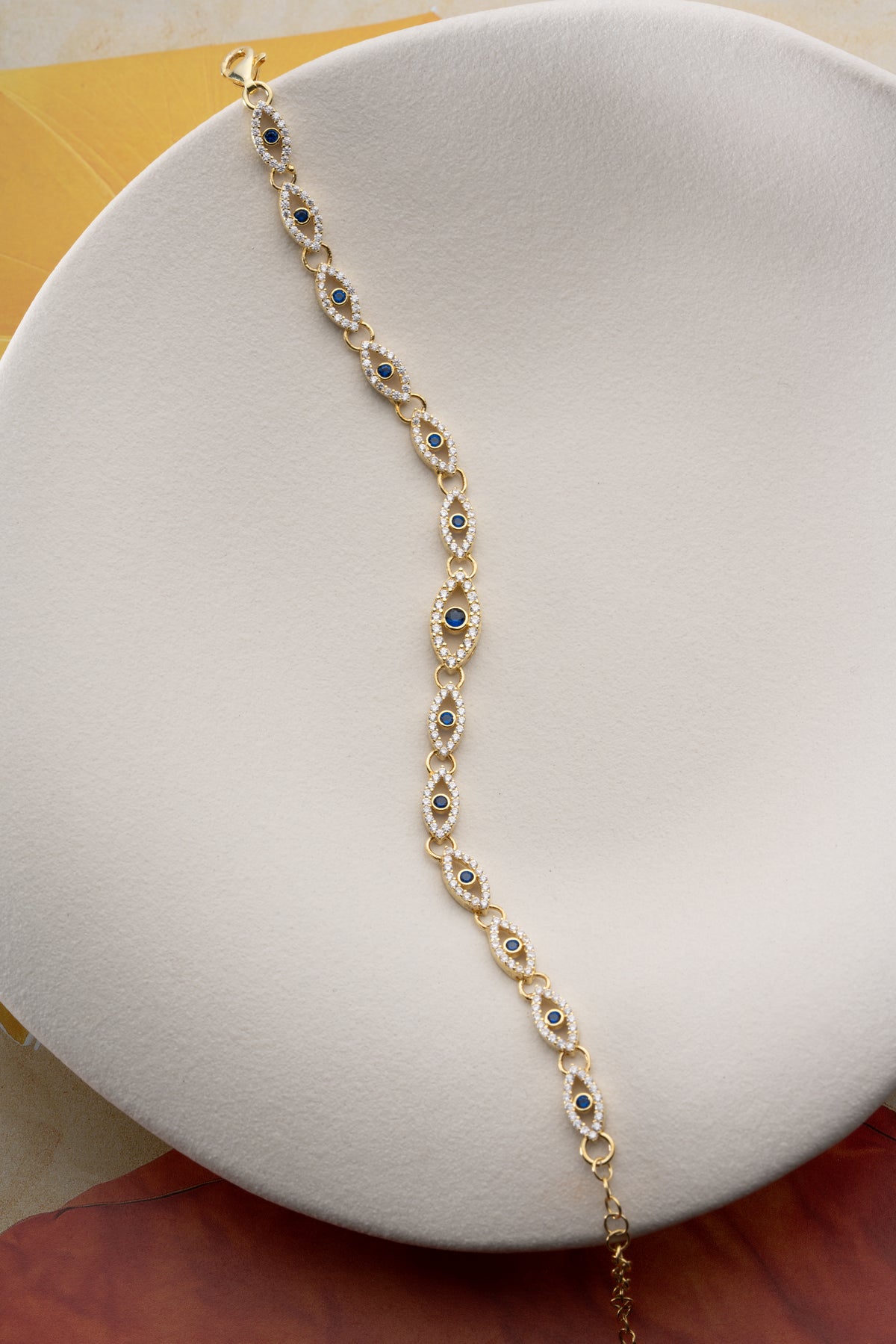 Pave Evil Eye Link Bracelet