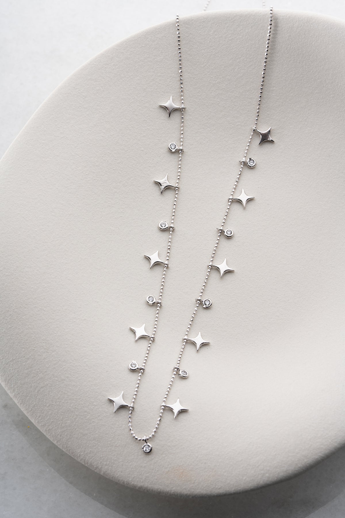 Star and Crystal Charm Necklace