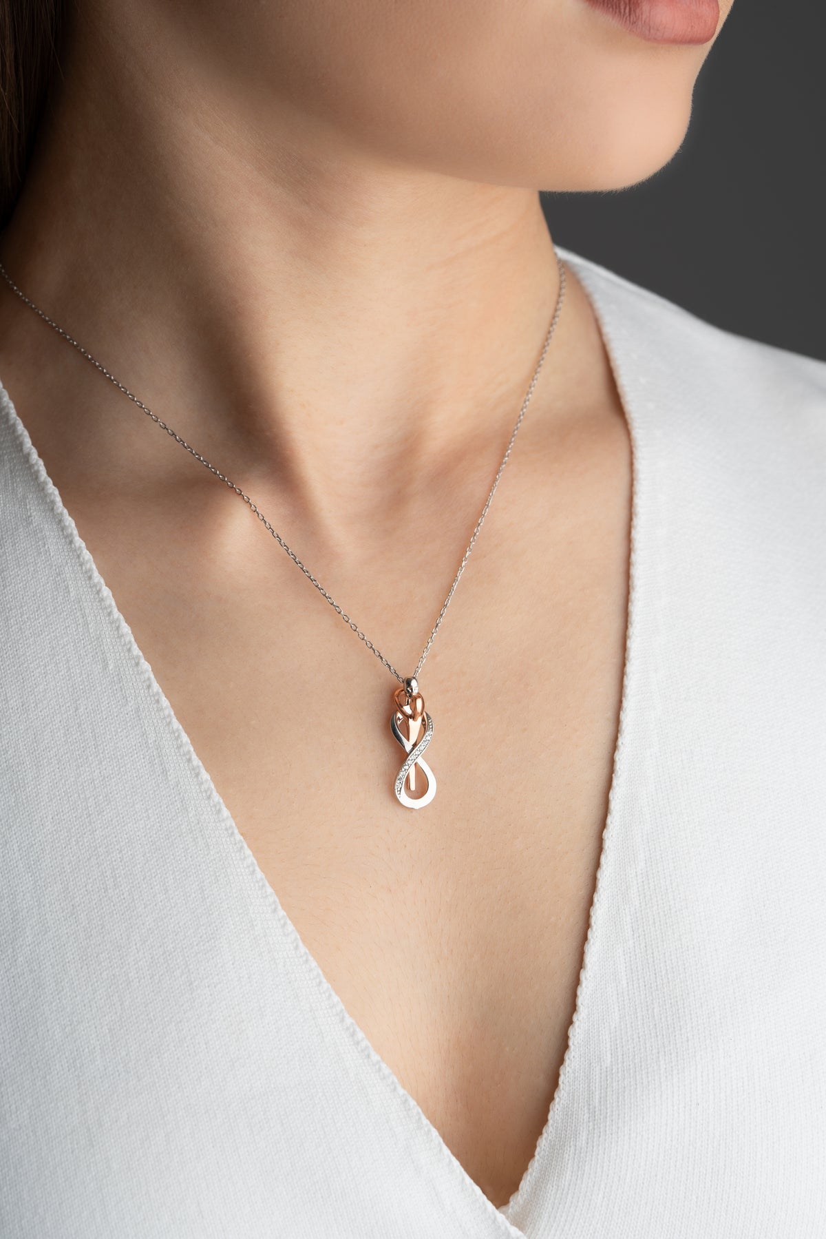 Embracing Hearts Infinity Necklace