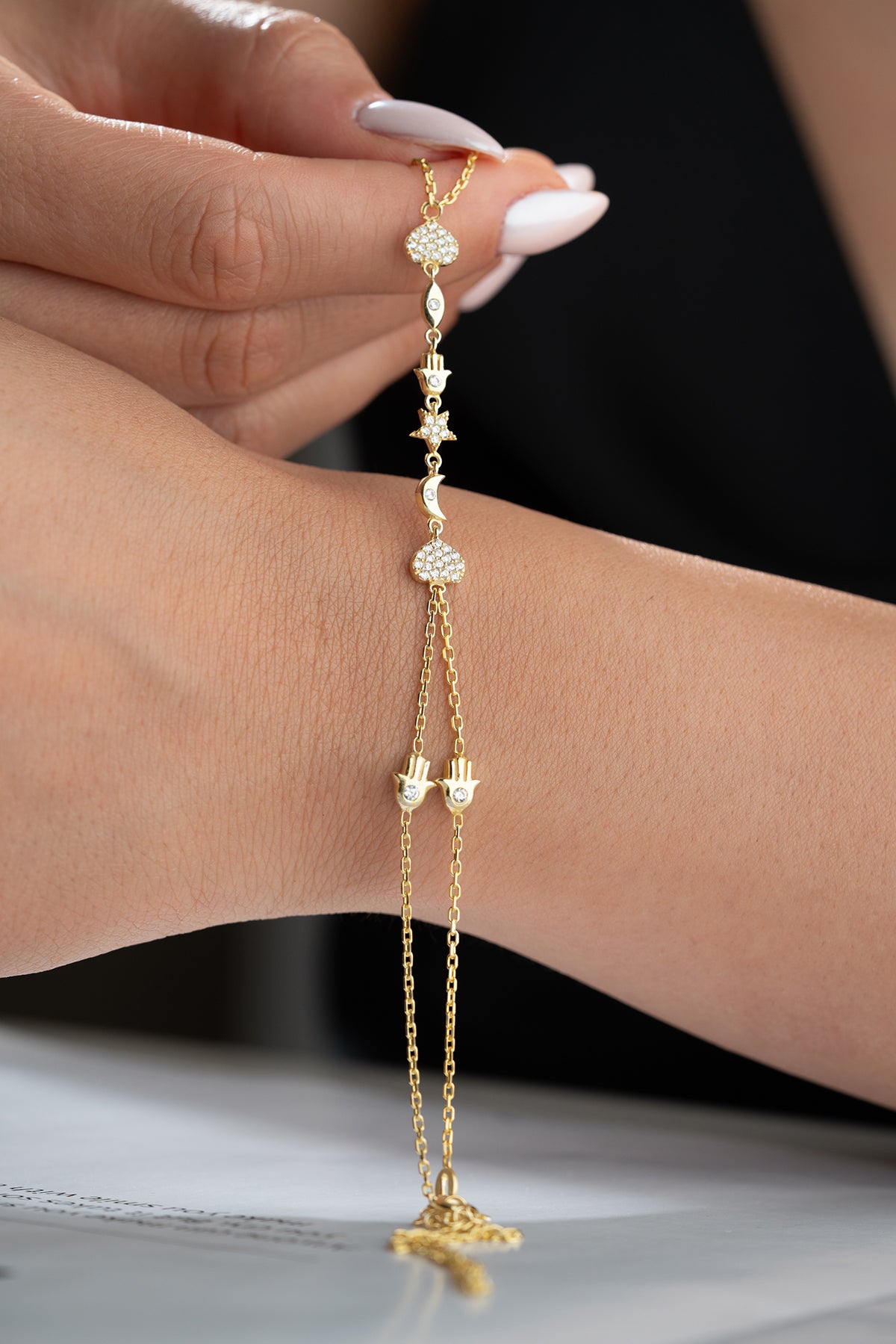 Lucky Charms Hand Chain Bracelet