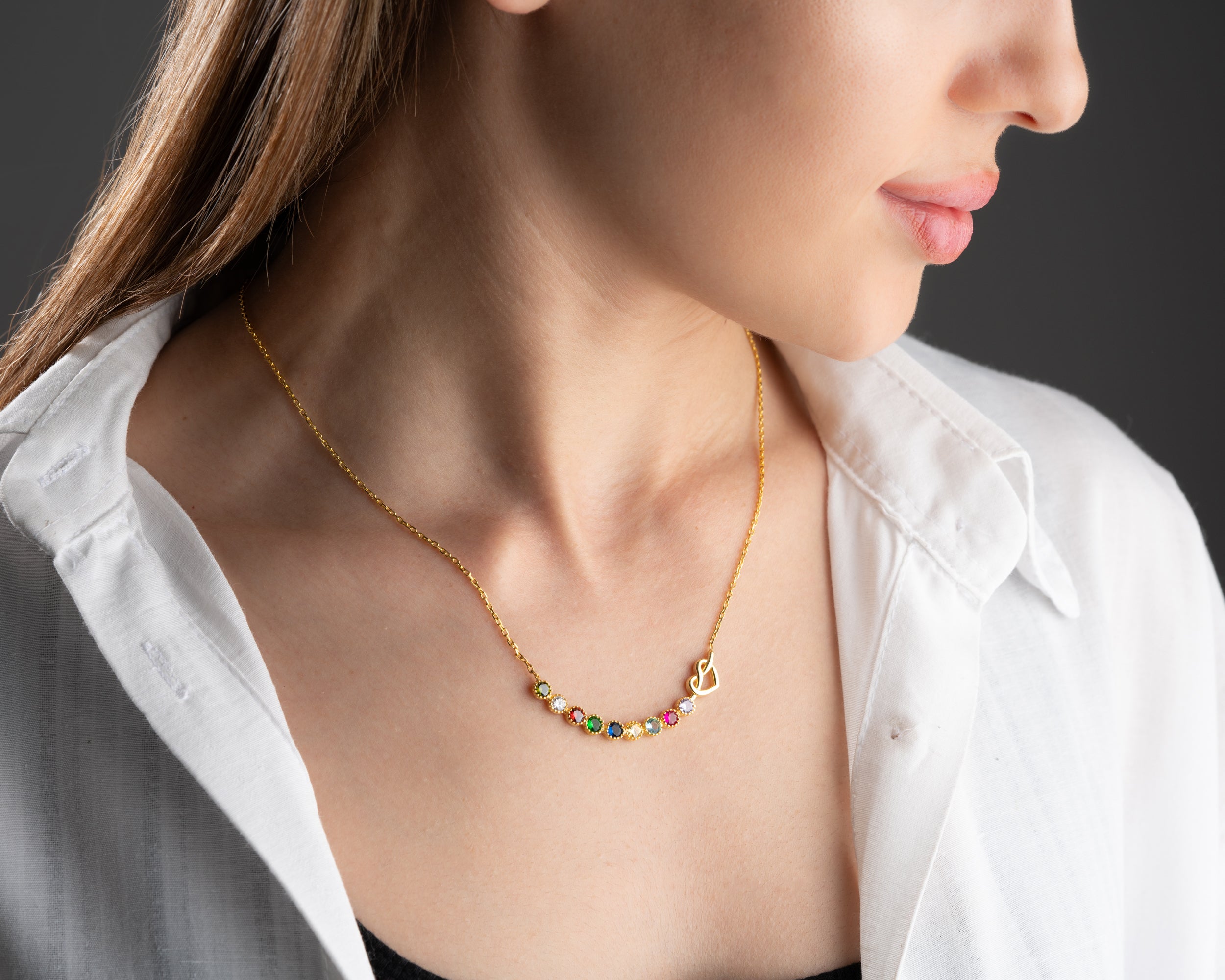 Custom Family Birthstone Bar Necklace