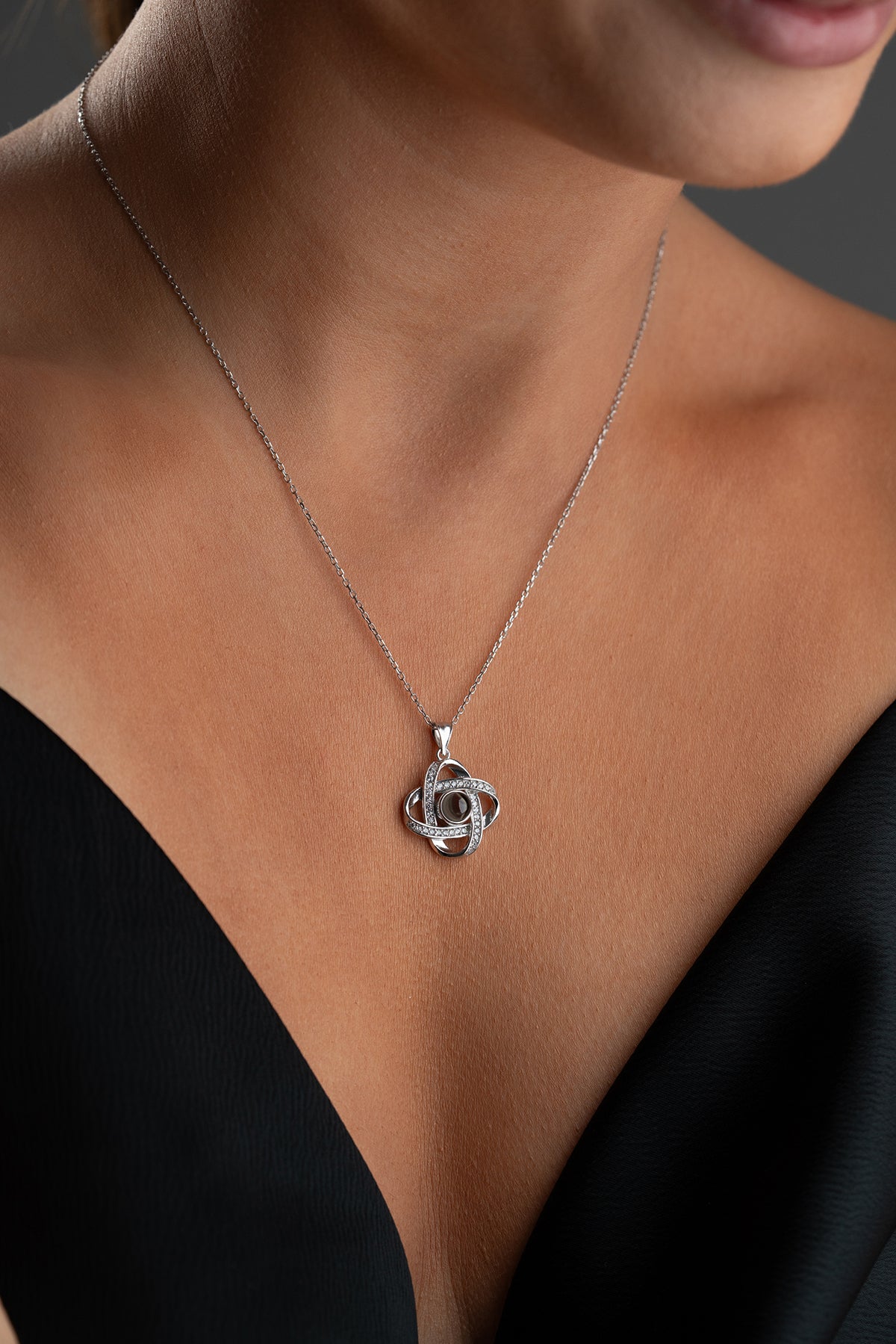 Pearl Infinity Knot Pendant Necklace