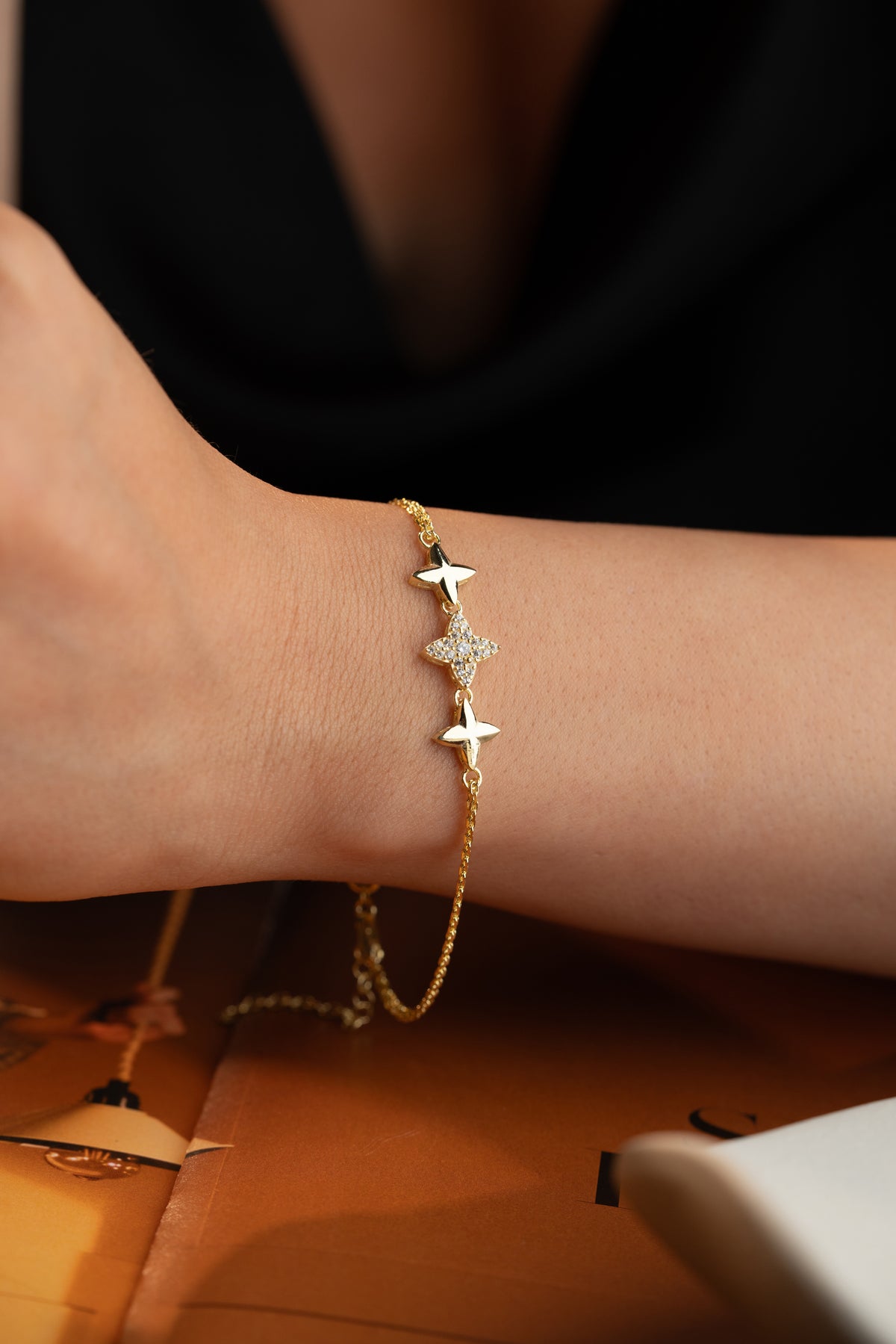 Triple Star Charm Bracelet