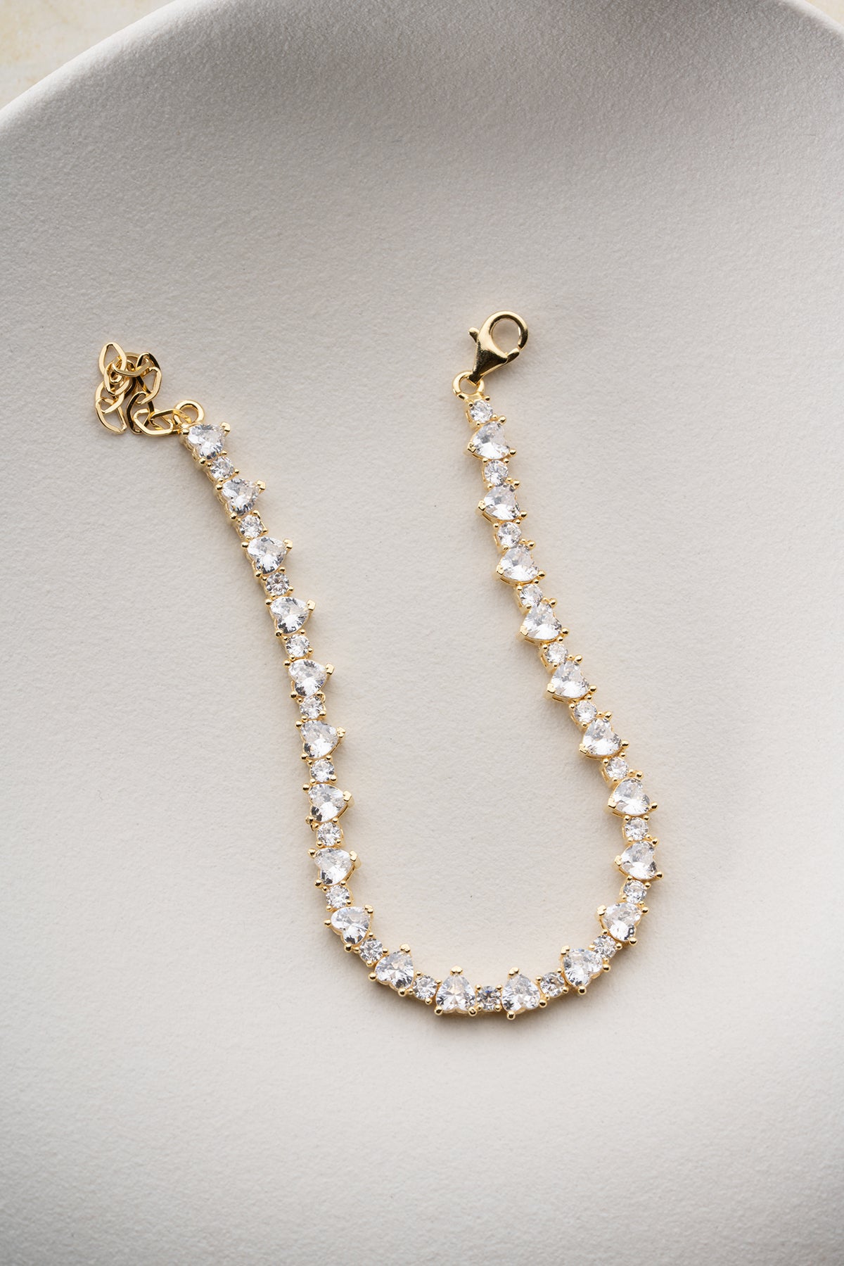 Heart and Round Cut Tennis Bracelet