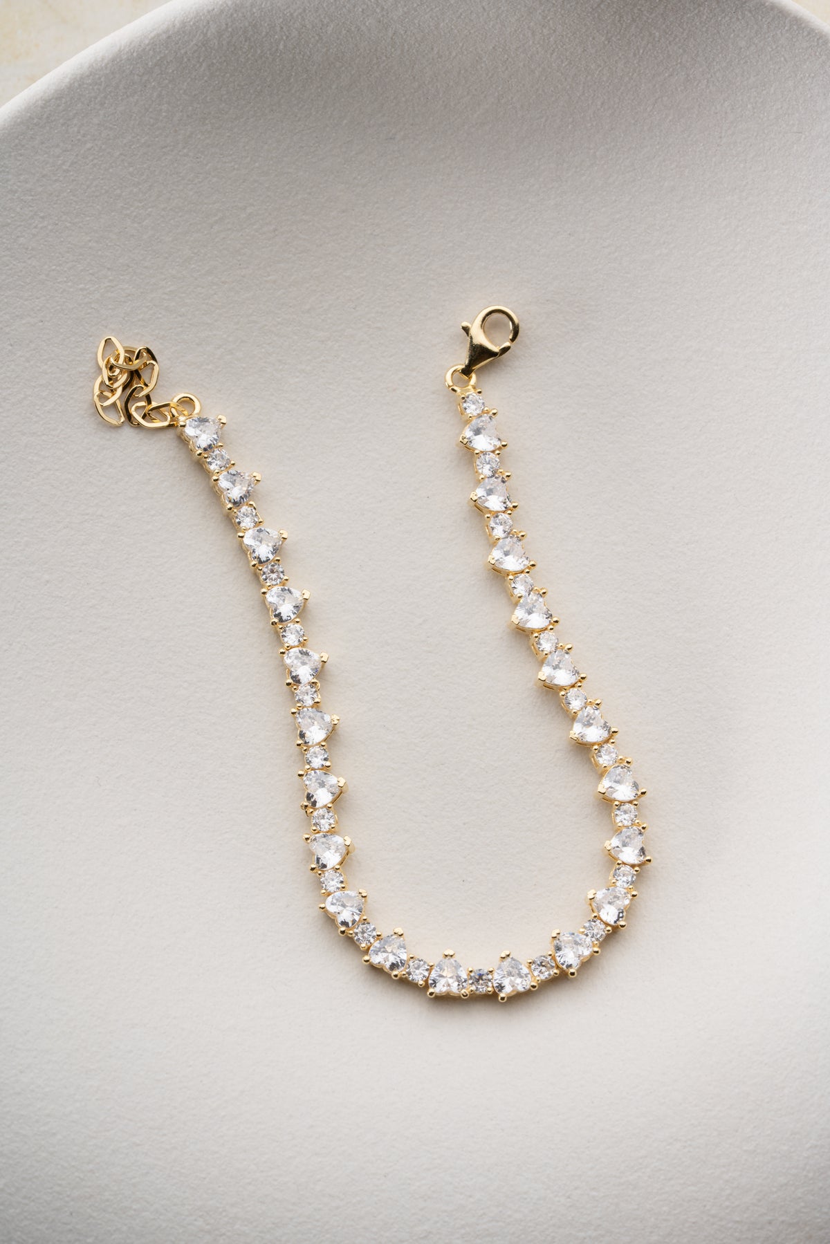 Heart Cut Tennis Bracelet in Gold
